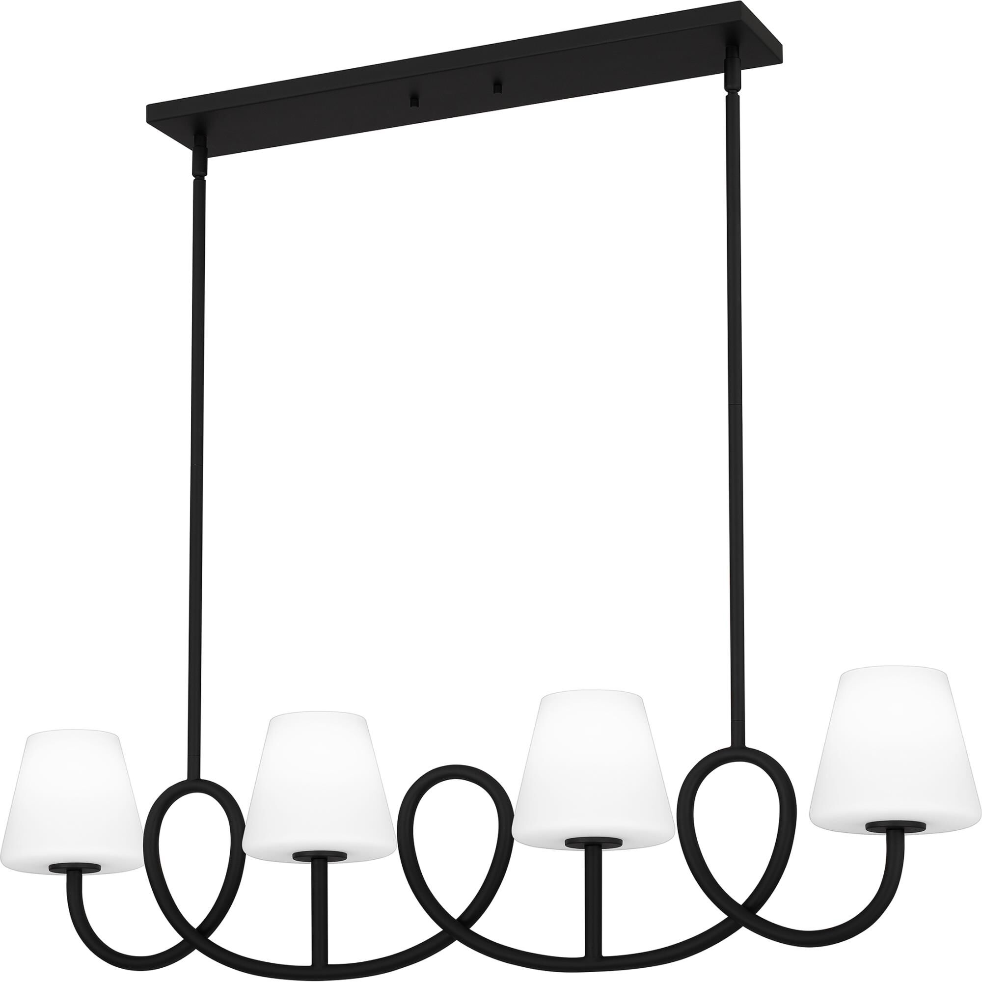 Shown in Matte Black finish and Opal Etched Glass shade