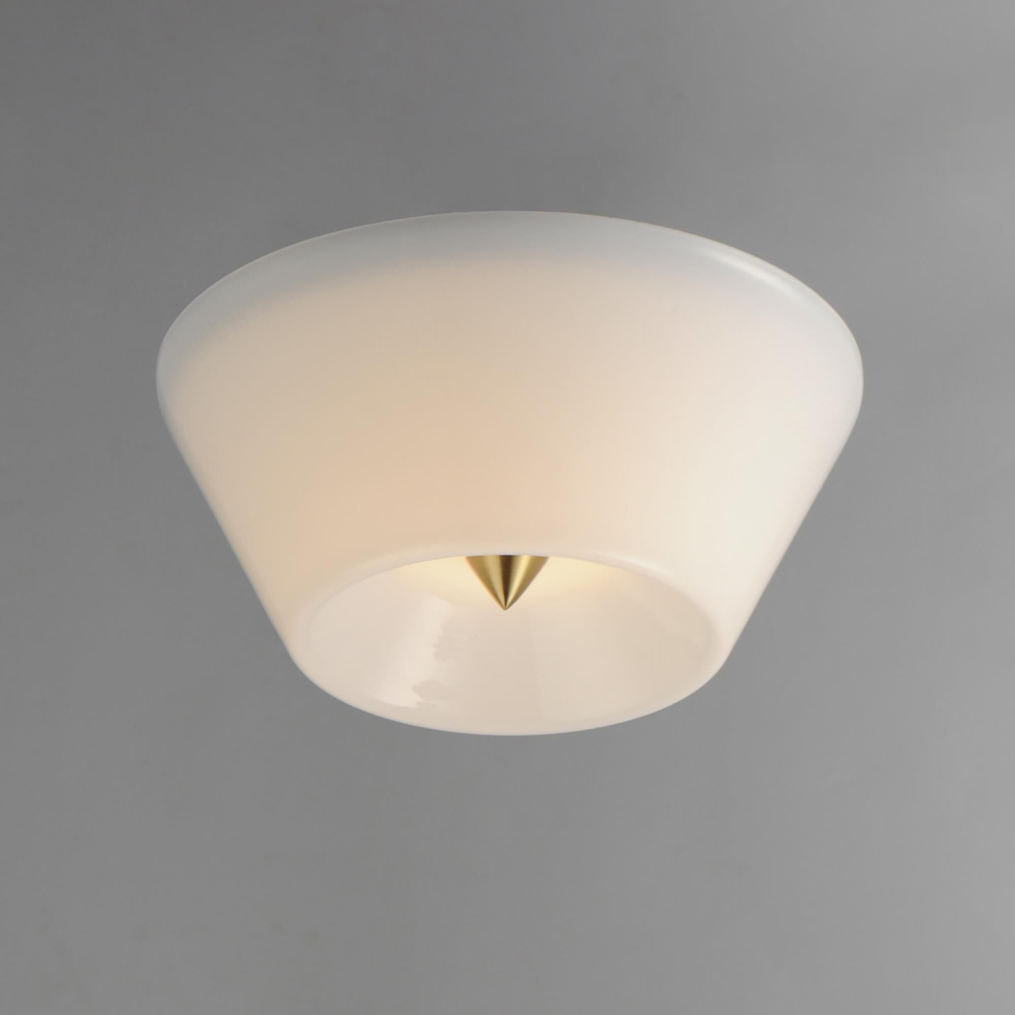 Shown in Natural Aged Brass finish and White glass and Glass shade