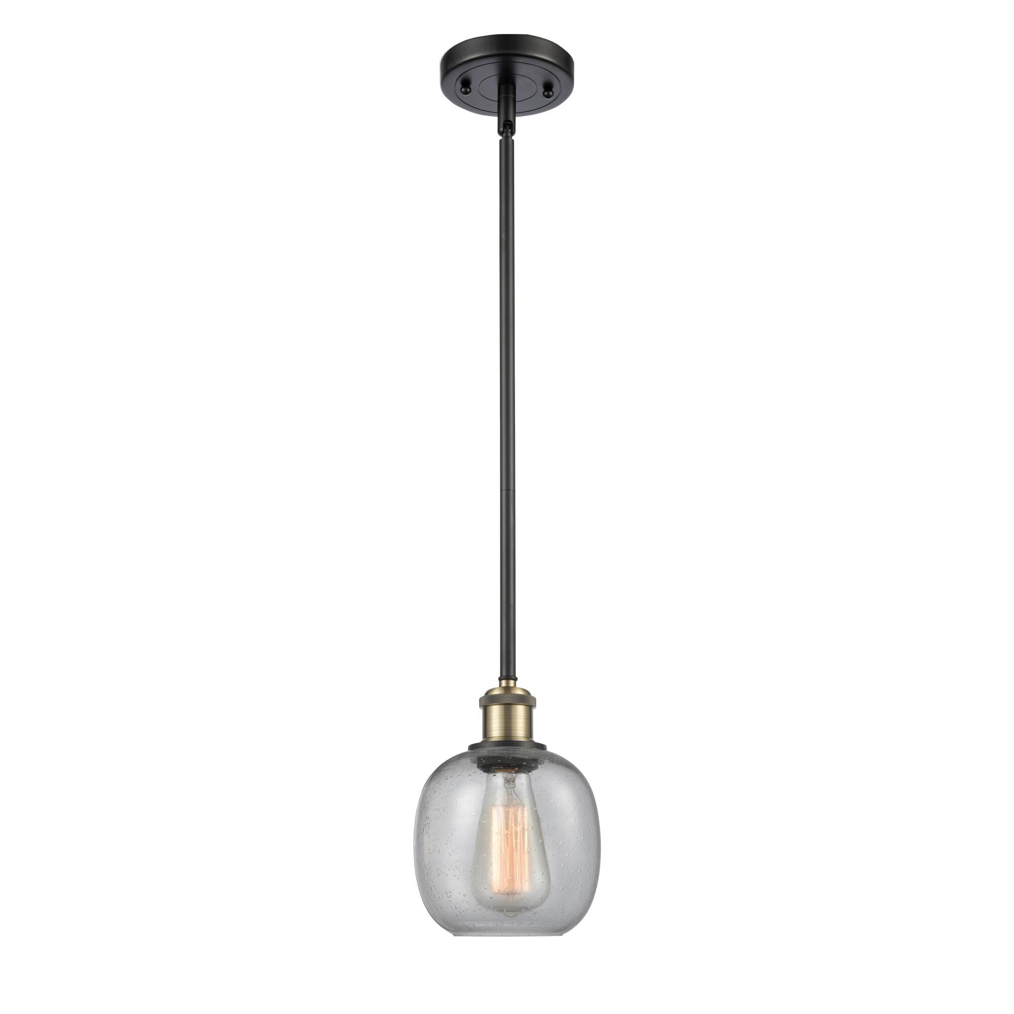 Shown in Black Antique Brass finish and Sphere glass and Glass shade