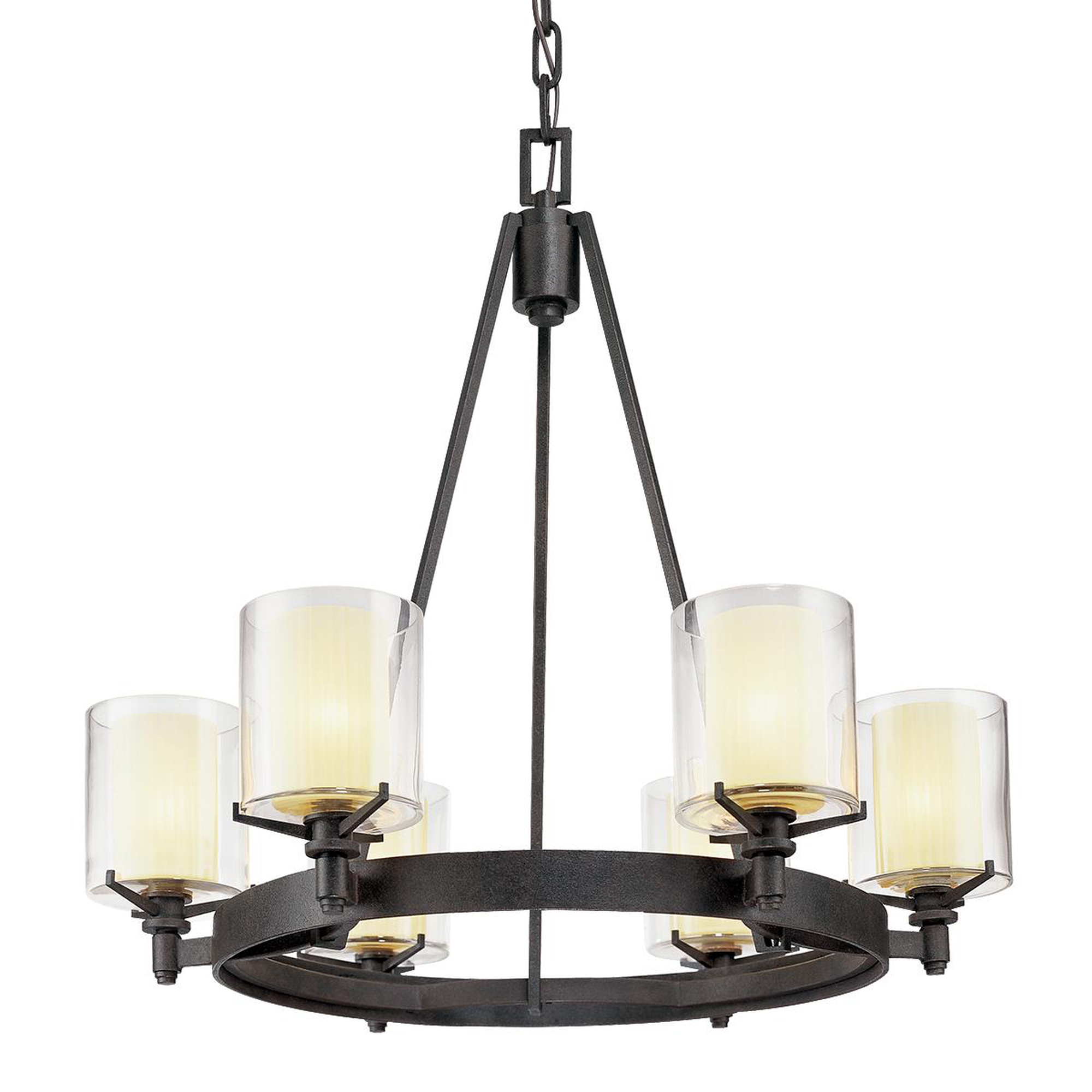 Shown in French Iron finish and Clear glass and Provence Glass shade