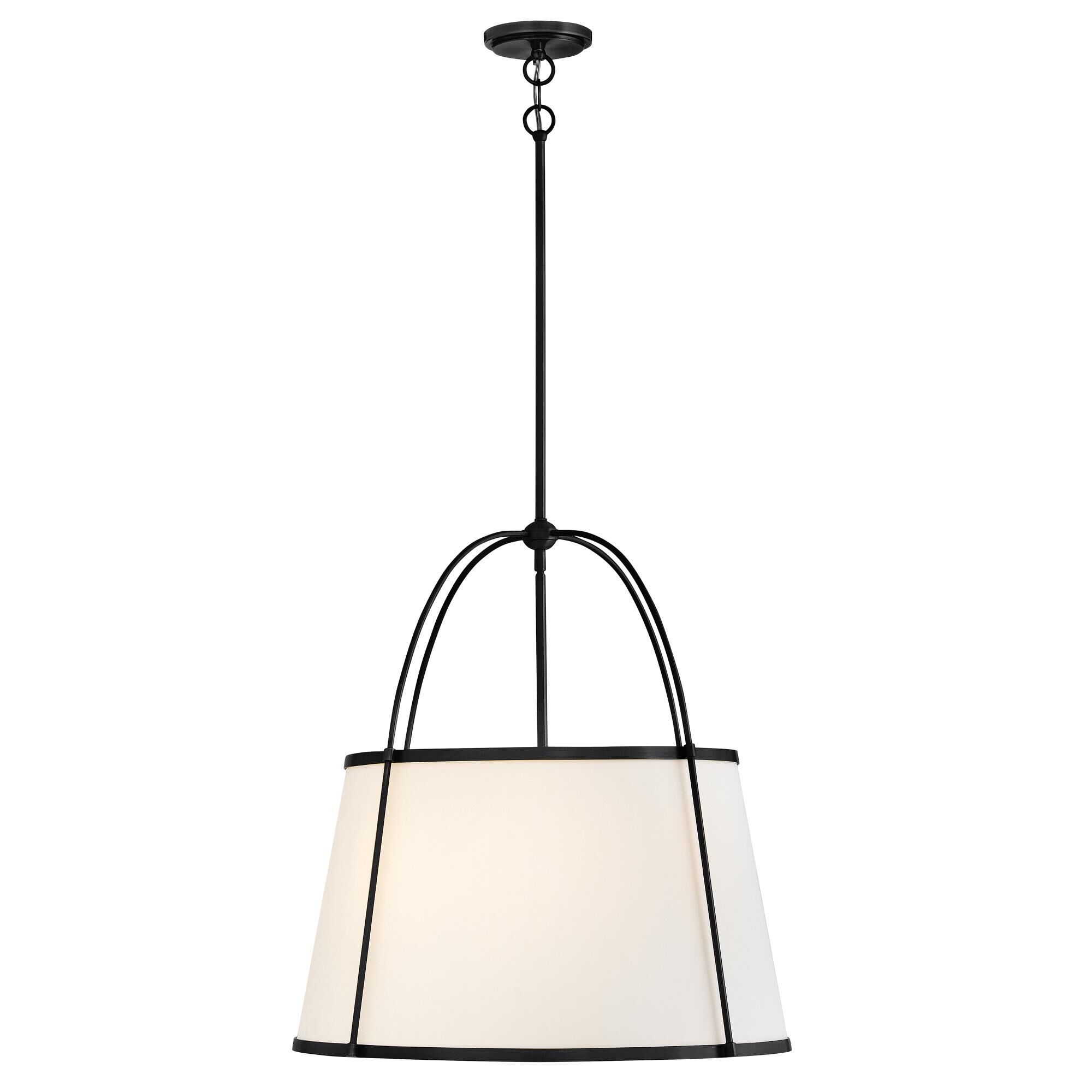 Shown in Black finish and Off-White Linen shade