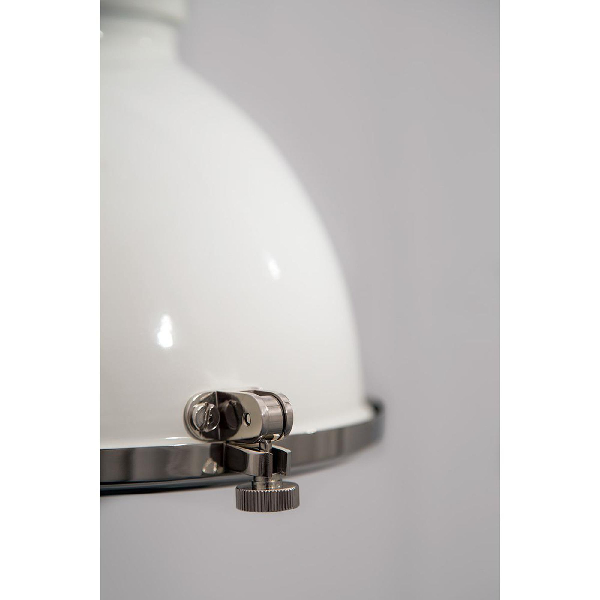 Shown in White Polished Nickel finish and White Polished Nickel shade