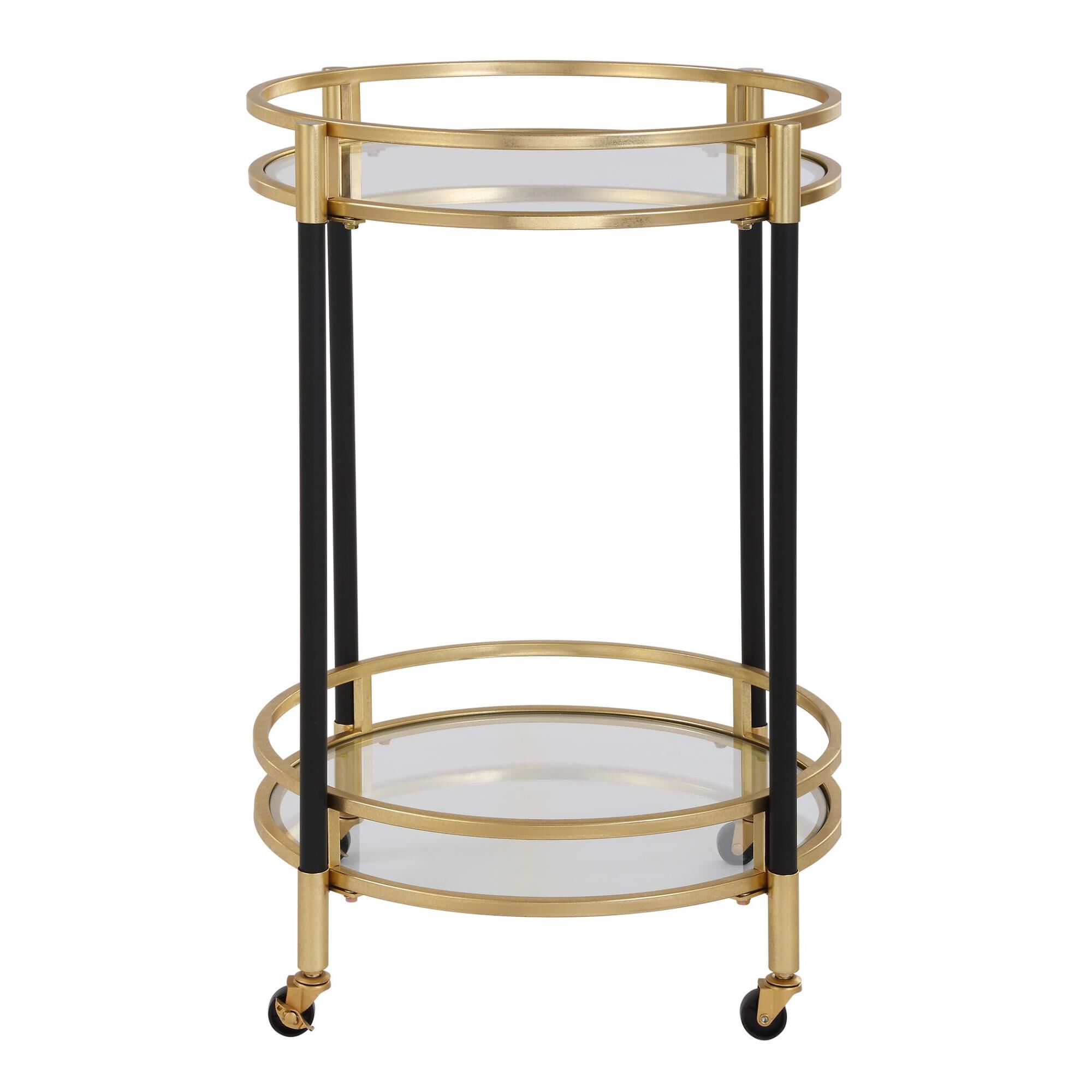 Shown in A Tasteful Bar Cart With A Round Design Ready For Effortless Placement In Any Space. Comprised Of Ma finish