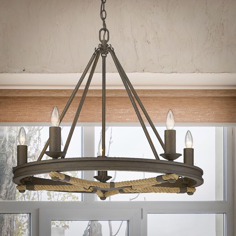 Stokes 28 Inch 5 Light Chandelier by Golden Lighting