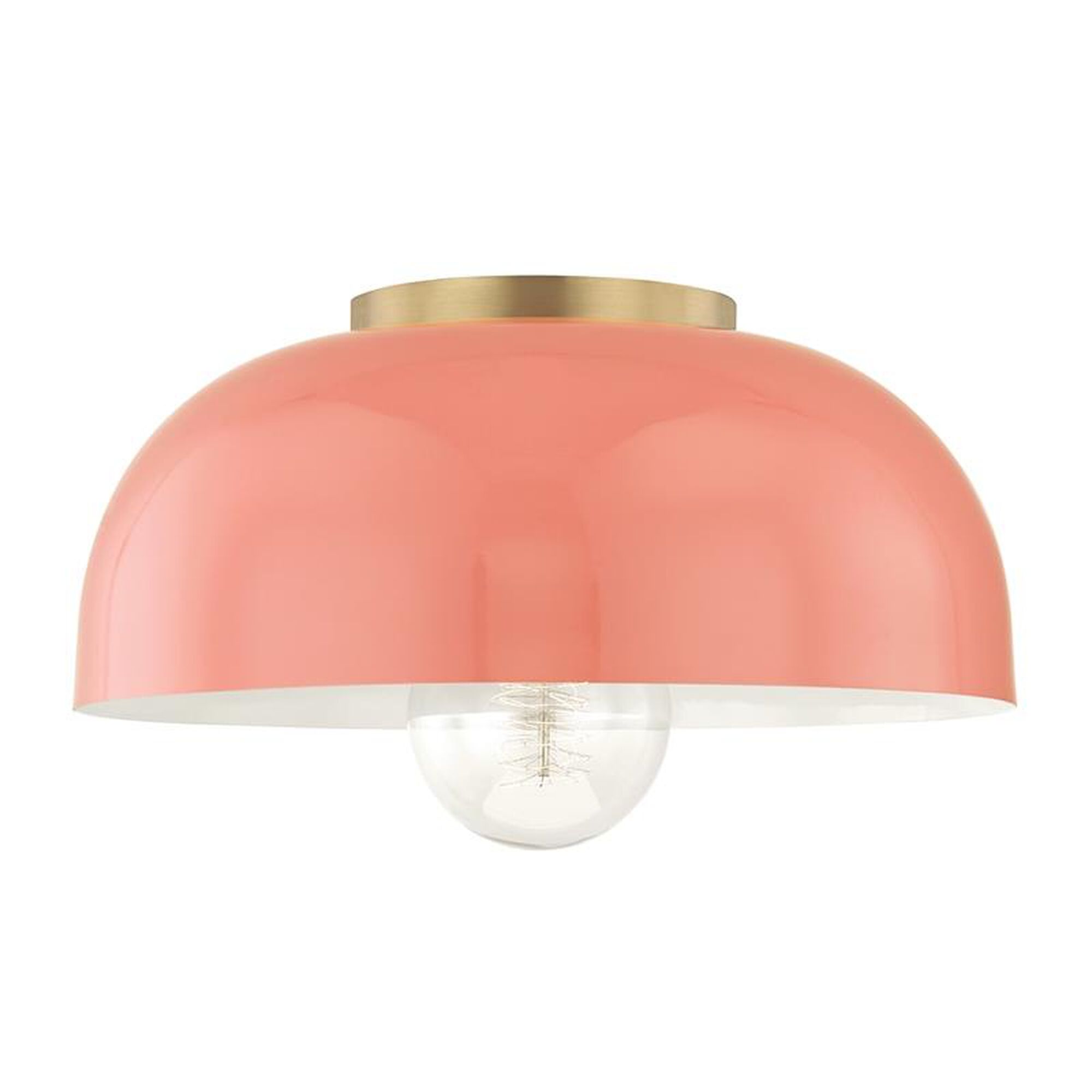 Shown in Aged Brass-Pink finish and Pink Metal shade