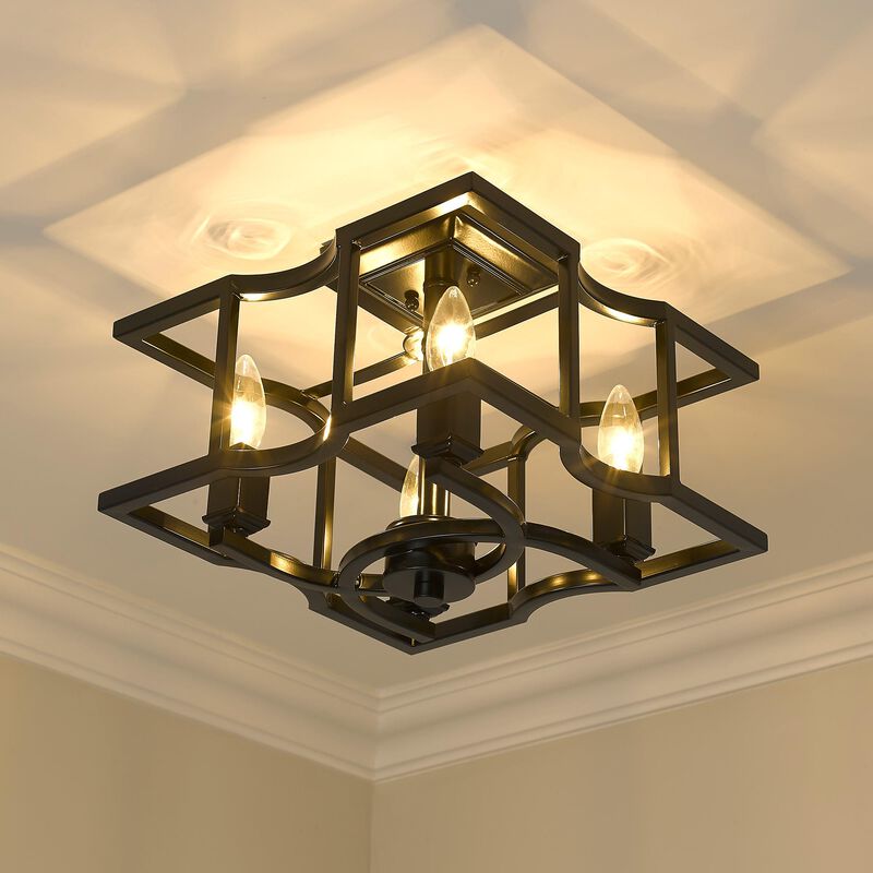 Bellare 10 Inch Semi Flush Mount by Golden Lighting