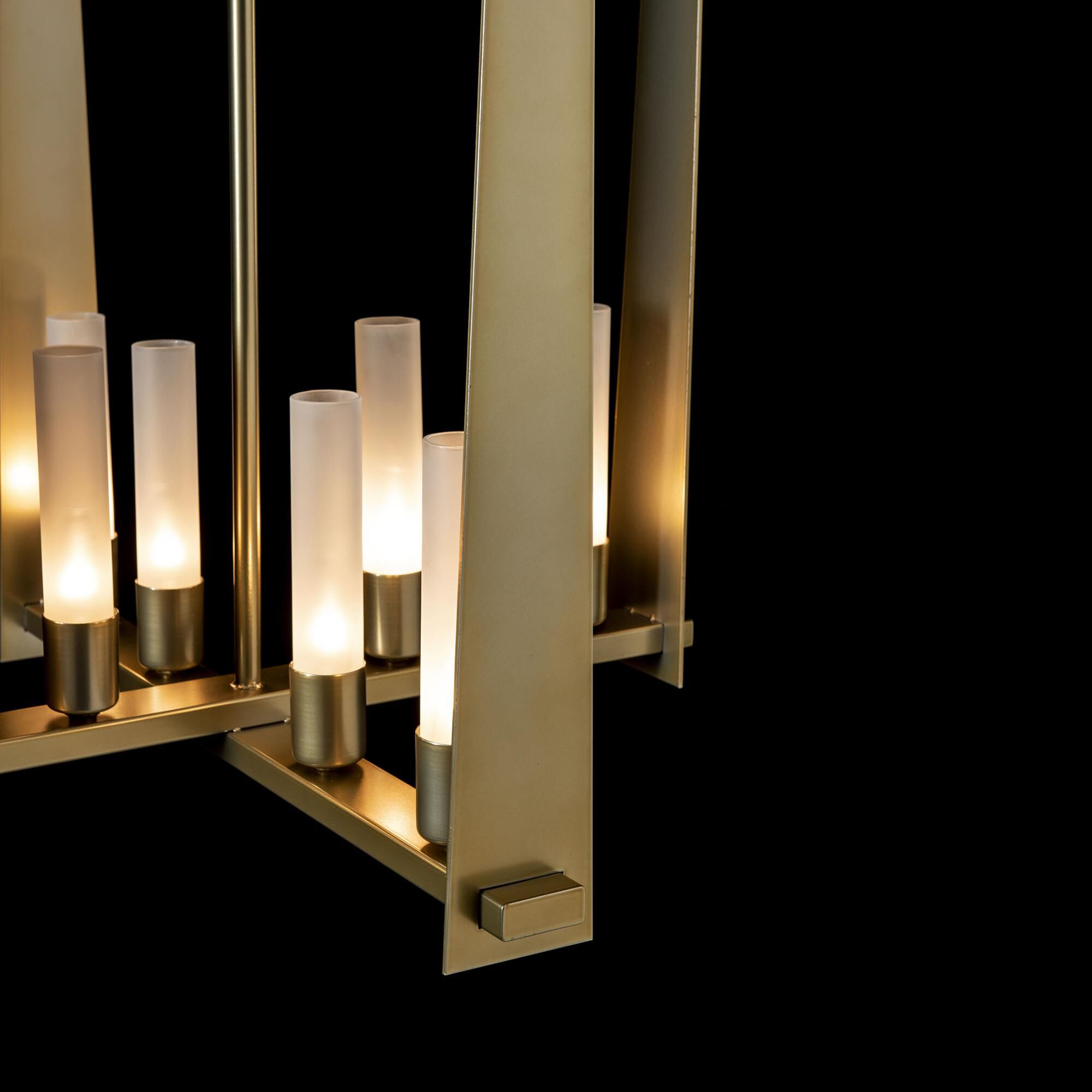 Shown in Modern Brass finish and Frosted glass and Frosted Glass shade