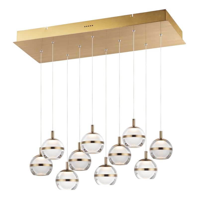 Swank 31 Inch 10 Light LED Linear Suspension Light by ET2 Lighting