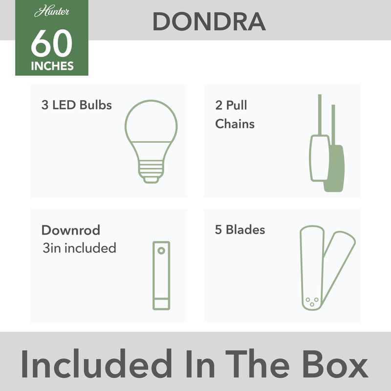 Dondra 60 Inch Ceiling Fan with Light Kit by Hunter Fan