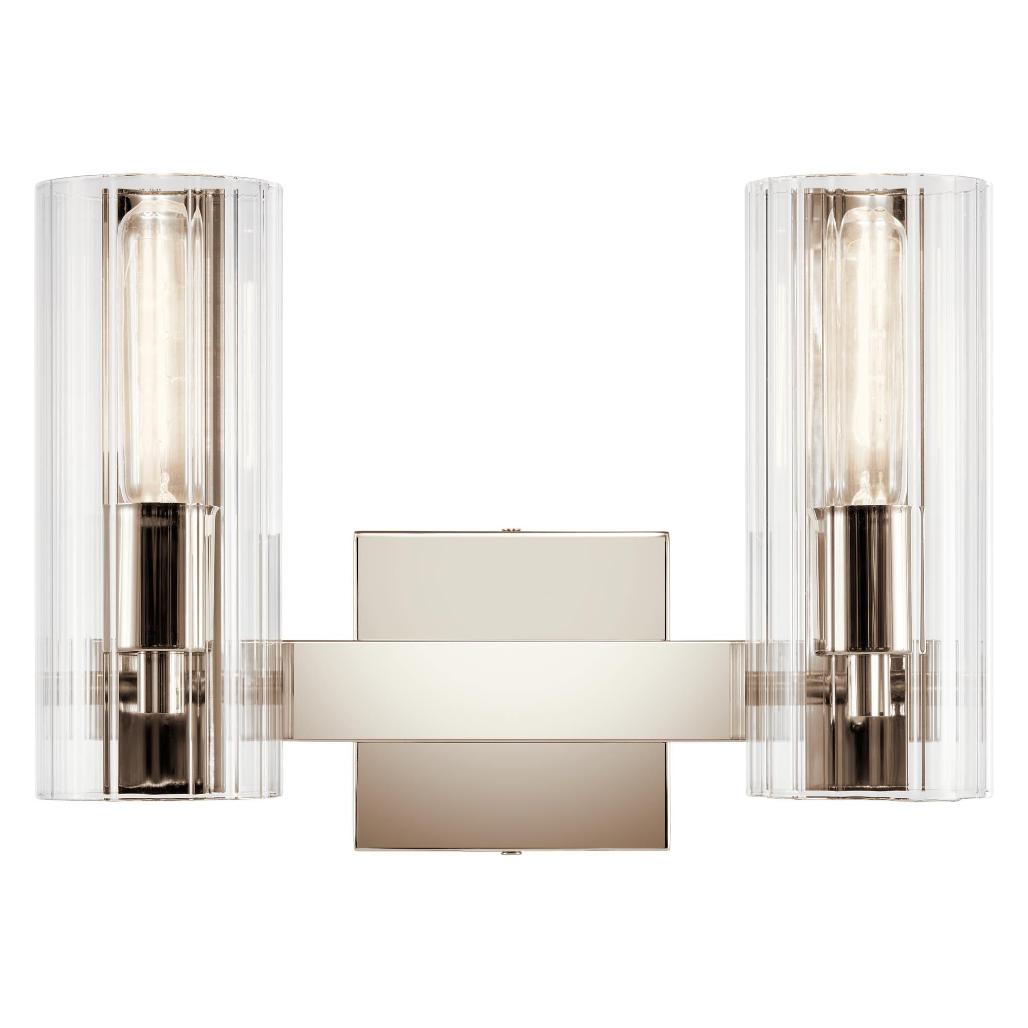 Shown in Polished Nickel finish and Clear Fluted glass