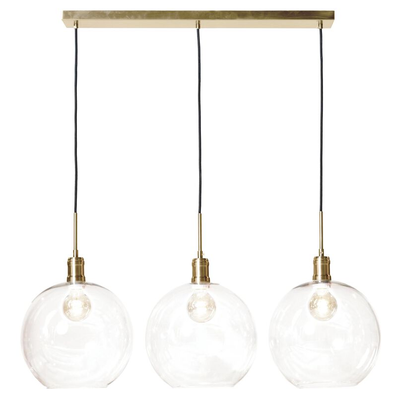 Luca 37 Inch 3 Light Linear Suspension Light by Harp and Finial