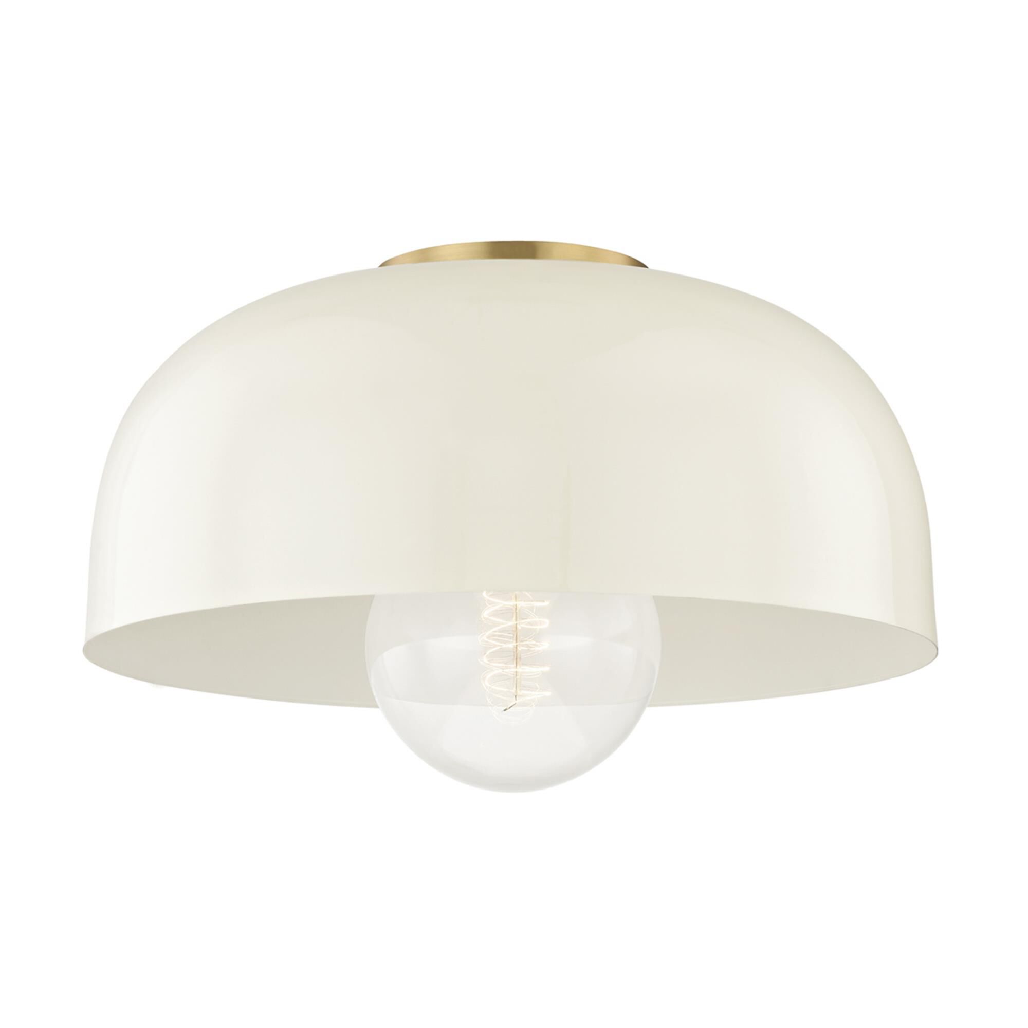 Shown in Aged Brass-Cream finish and Cream Metal shade