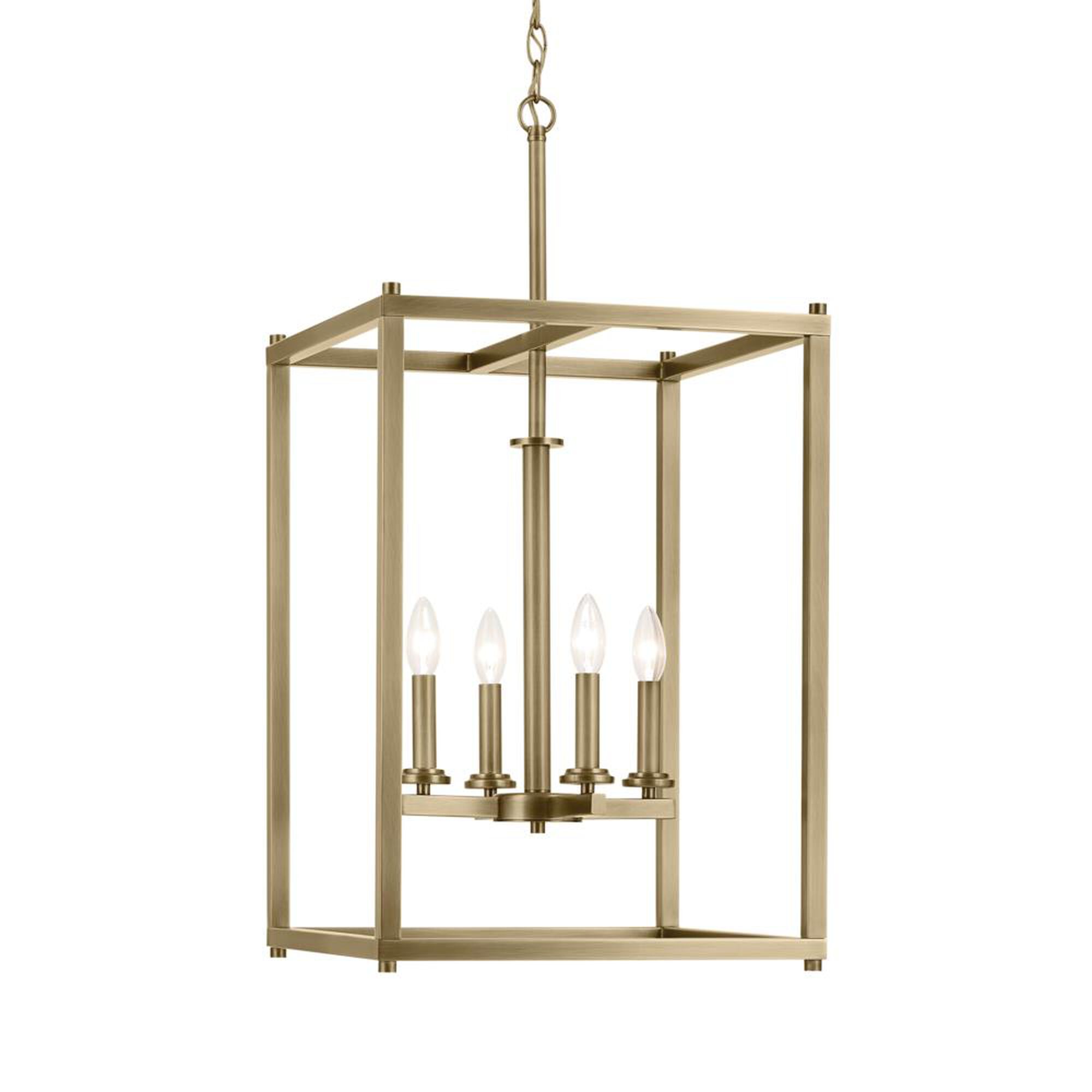 Shown in Natural Brass finish and Clear glass