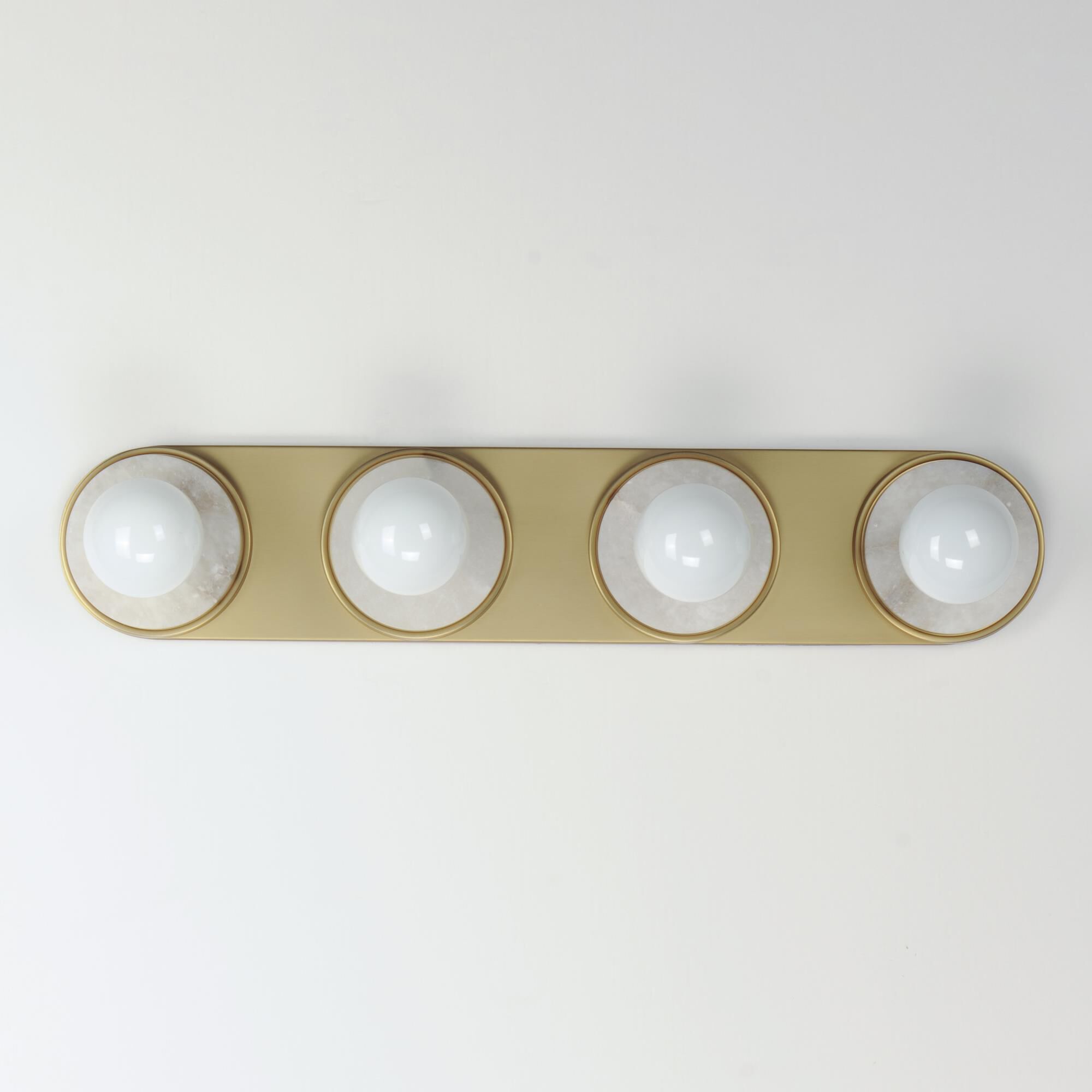 Shown in Whit Alabaster / Natural Aged Brass finish