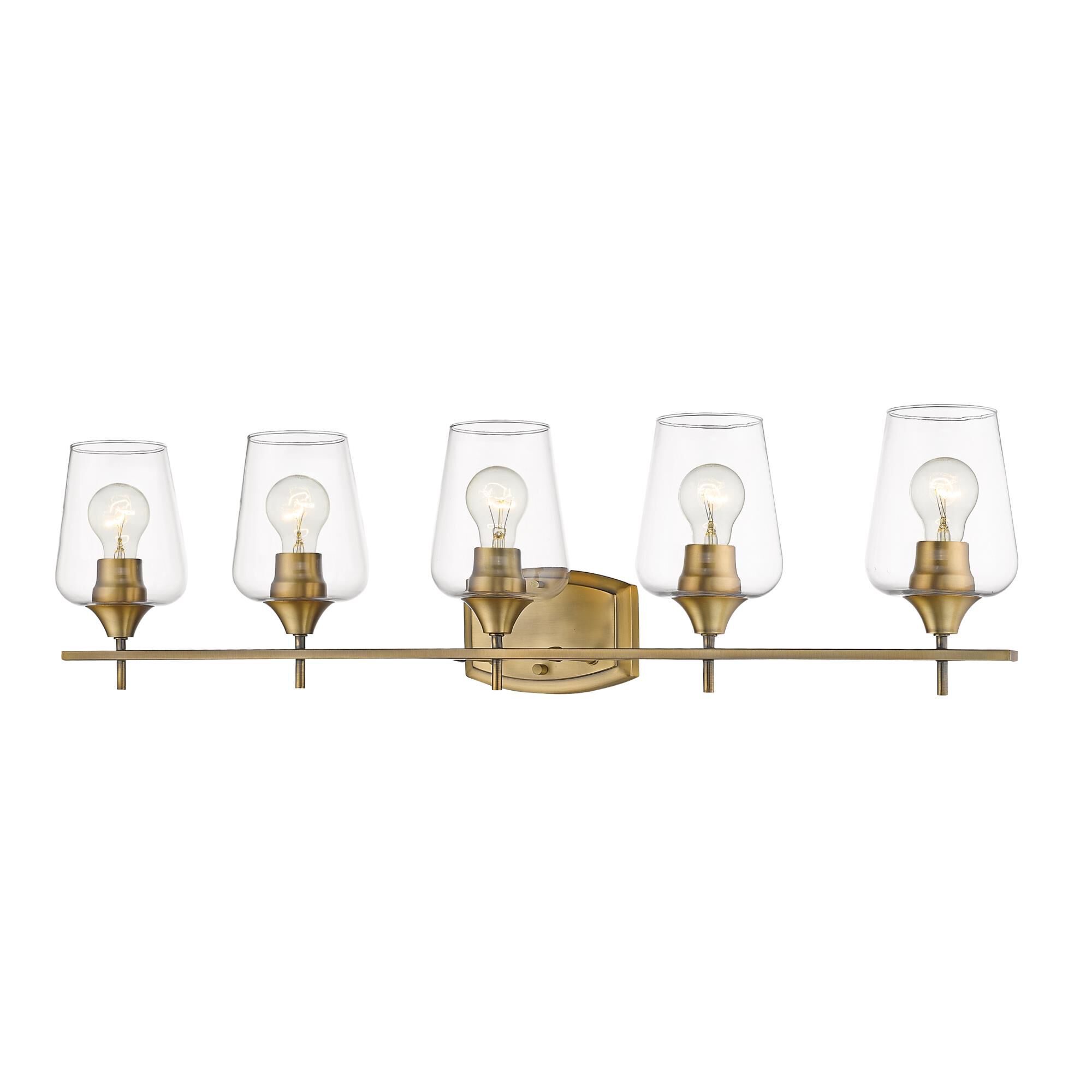 Shown in Olde Brass finish and Glass shade