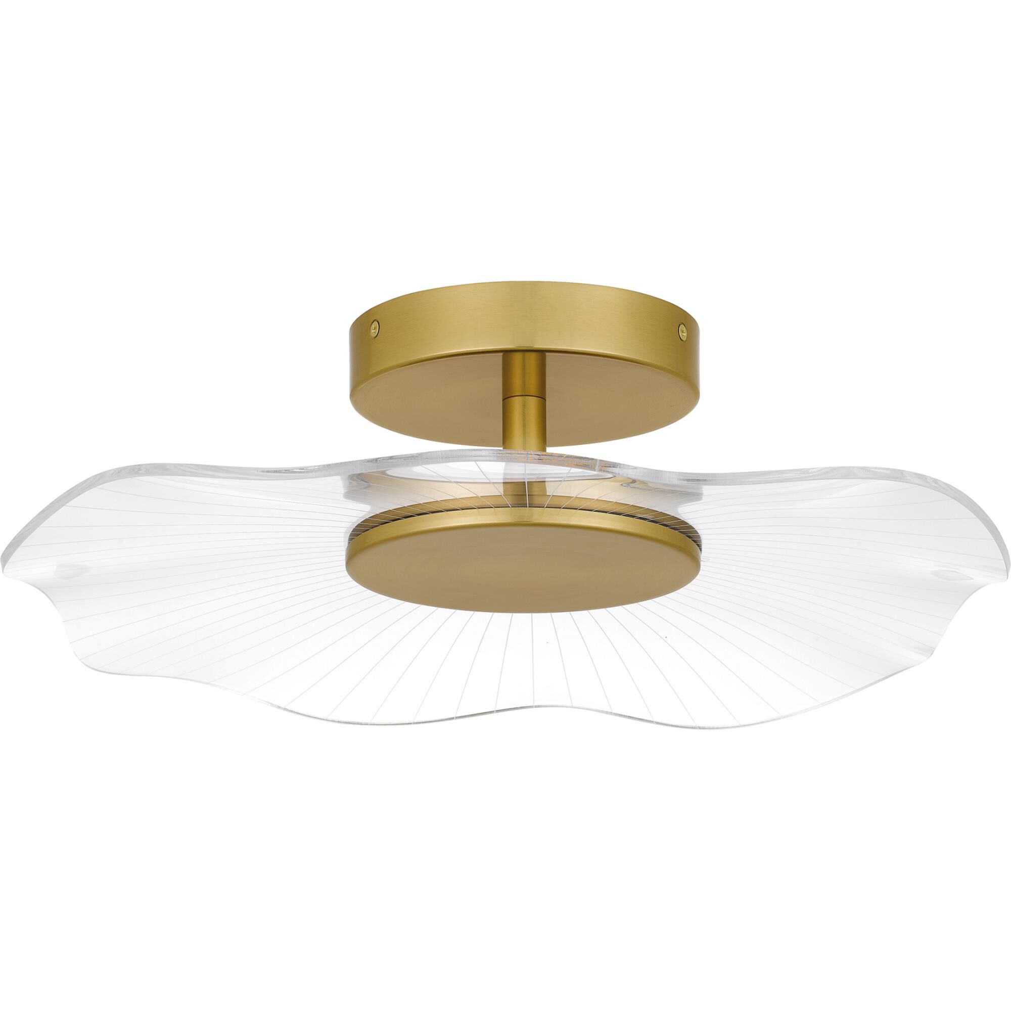 Shown in Brushed Gold finish and Clear Acrylic shade