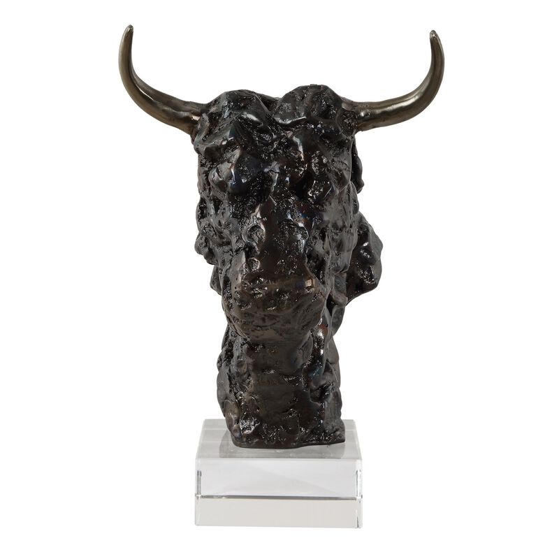 Uttermost Bison Bust Bronze Sculpture Figurine by Uttermost