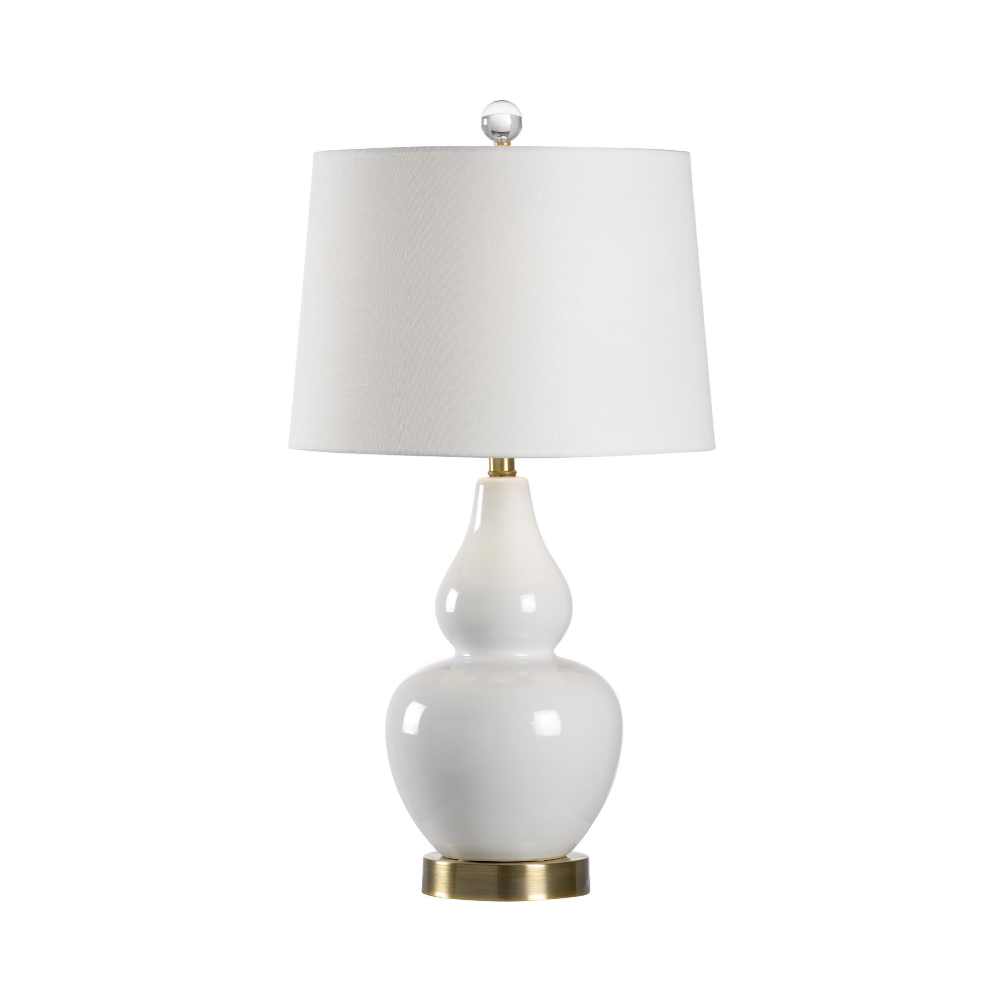 Shown in White Glaze finish and White Linen shade