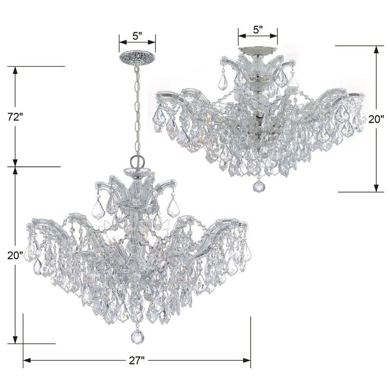 Maria Theresa 27 Inch 6 Light Chandelier by Crystorama