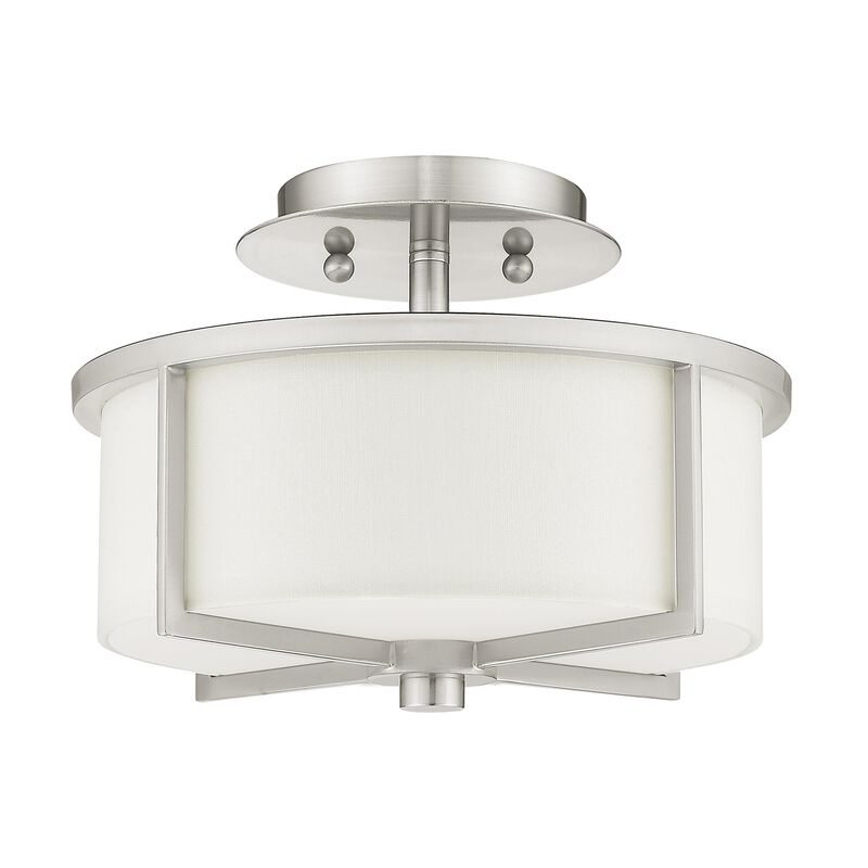 Wesley 11 Inch 2 Light Semi Flush Mount by Livex Lighting