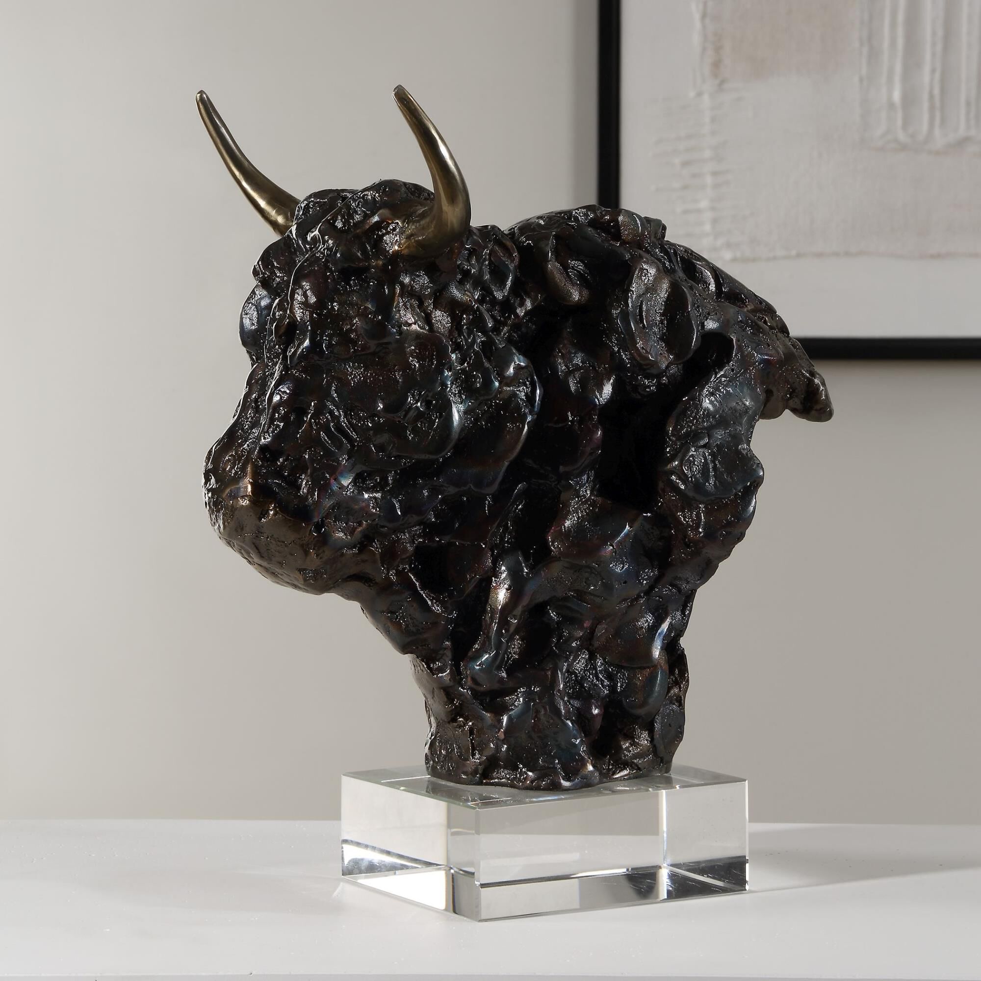 Shown in Introducing Our Exquisite Bison Bust, A Majestic Symbol Of Strength And Elegance. Crafted In Tarnish finish