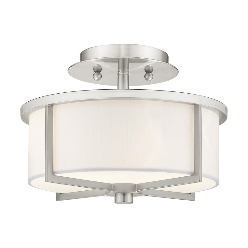 Wesley 11 Inch 2 Light Semi Flush Mount by Livex Lighting