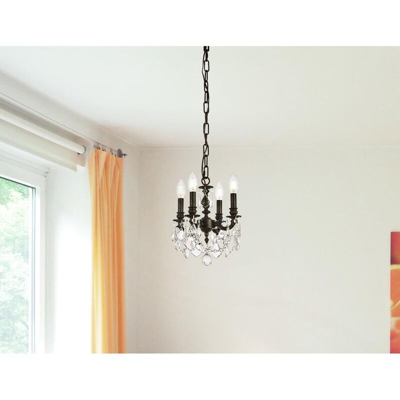 Lillie 10 Inch 4 Light Mini Chandelier by Elegant Lighting