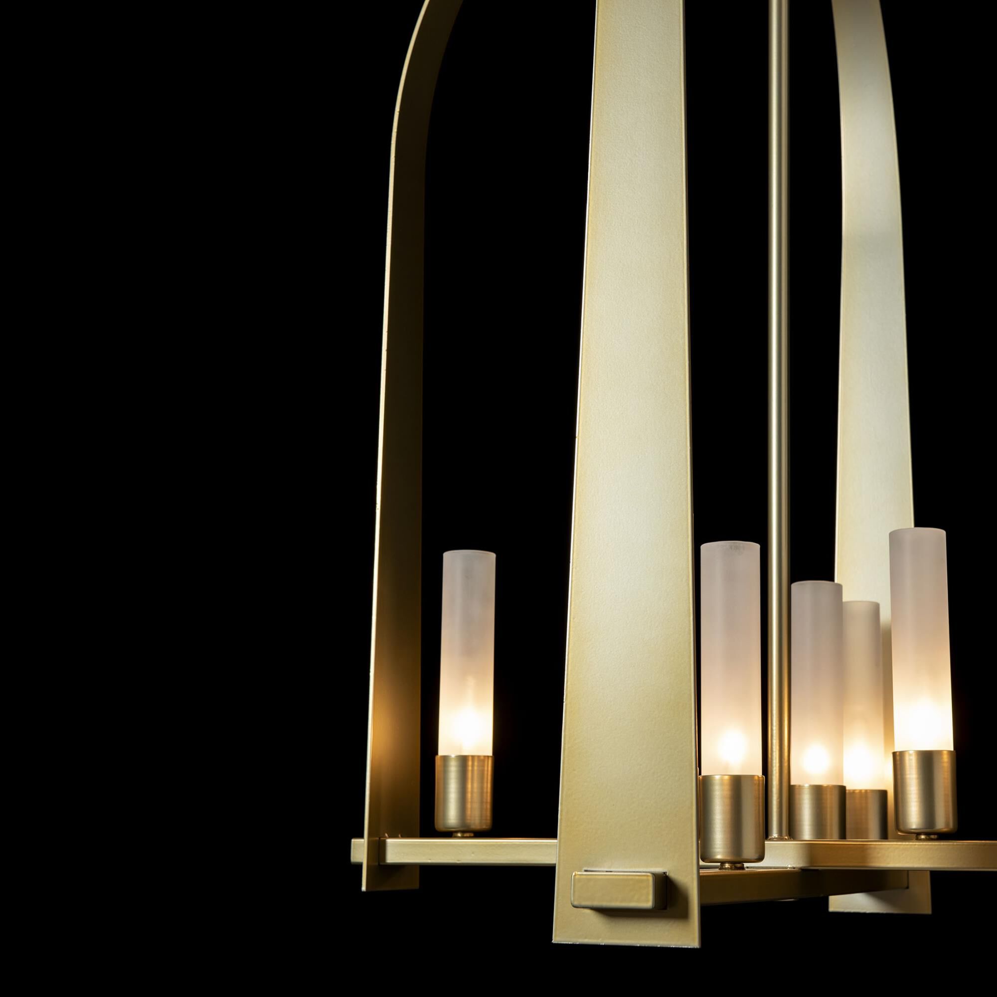 Shown in Modern Brass finish and Frosted glass and Frosted Glass shade