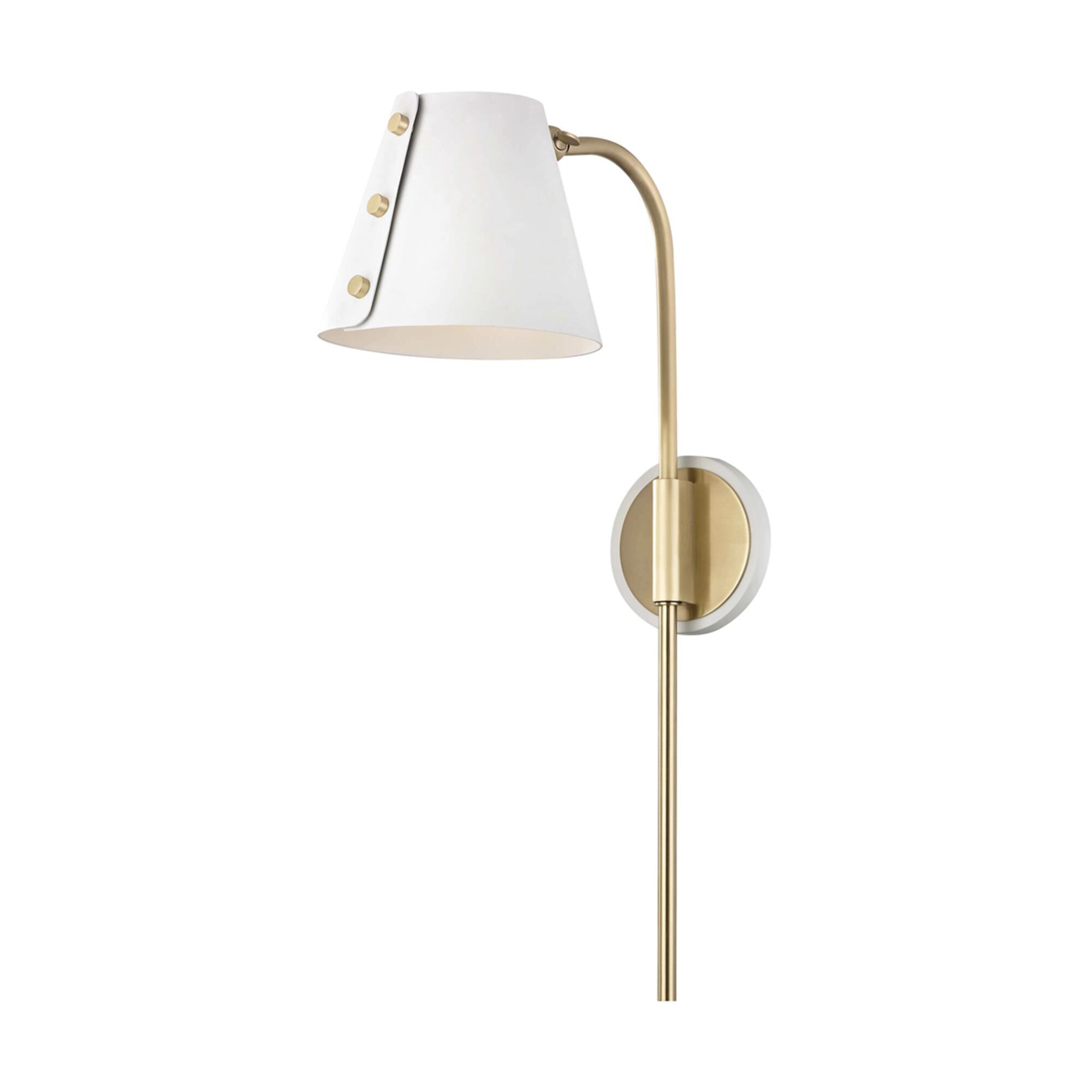 Shown in Aged Brass finish and White accent