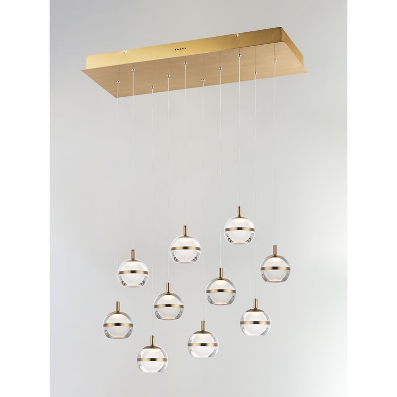 Swank 31 Inch 10 Light LED Linear Suspension Light by ET2 Lighting