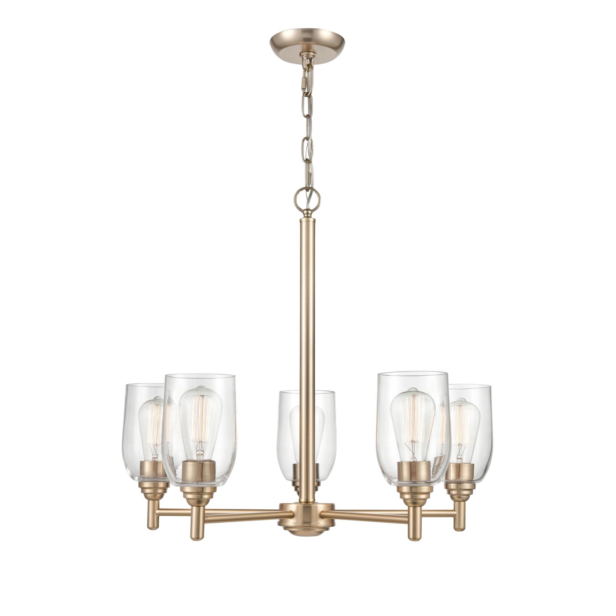 Shown in Modern Gold finish and Clear glass