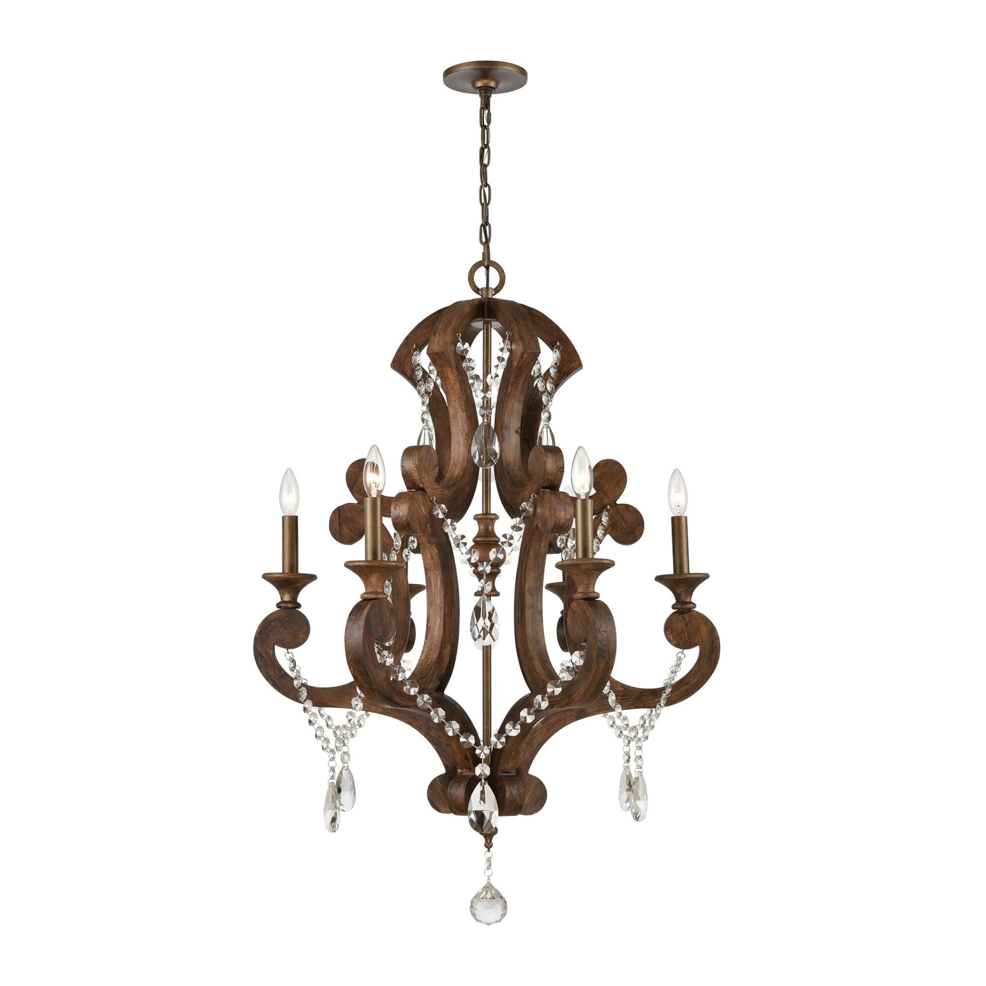 Shown in Spanish Antiquewood  Dark Bronze finish and No Shade/ glass