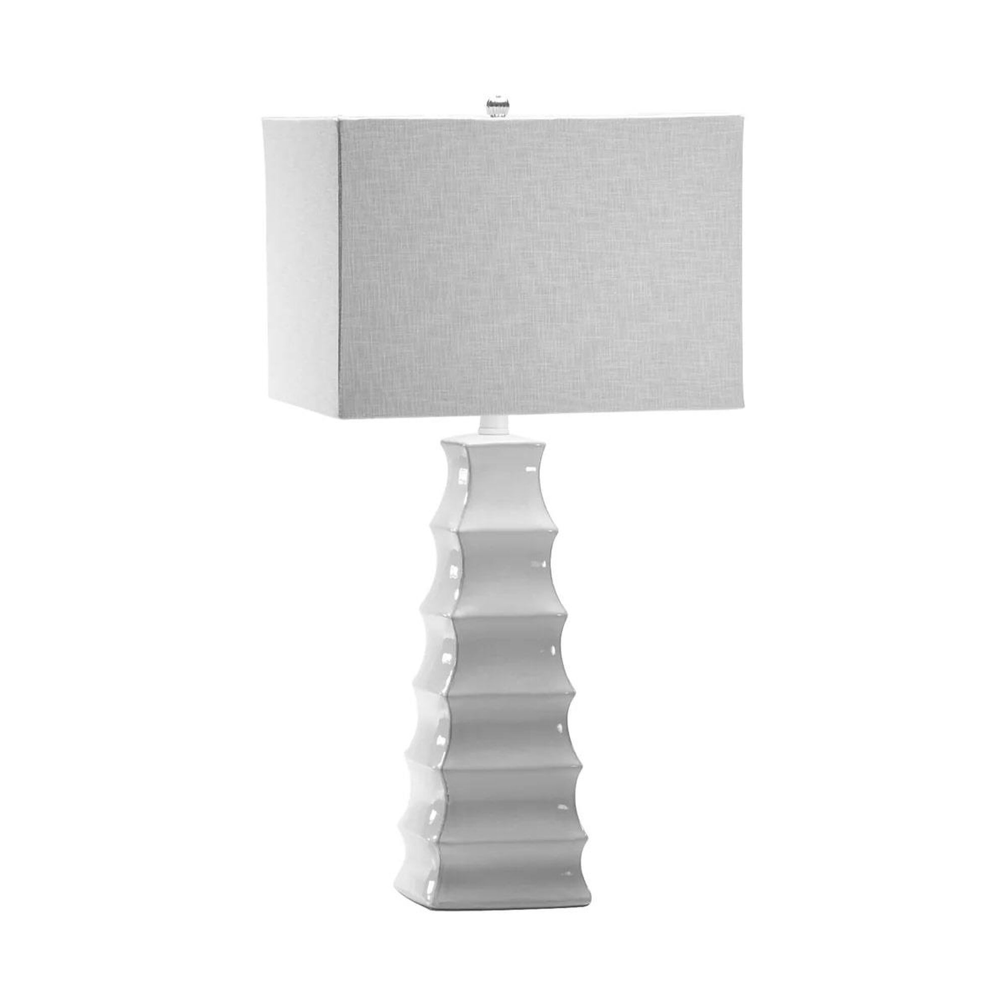 Shown in White finish and White Linen shade