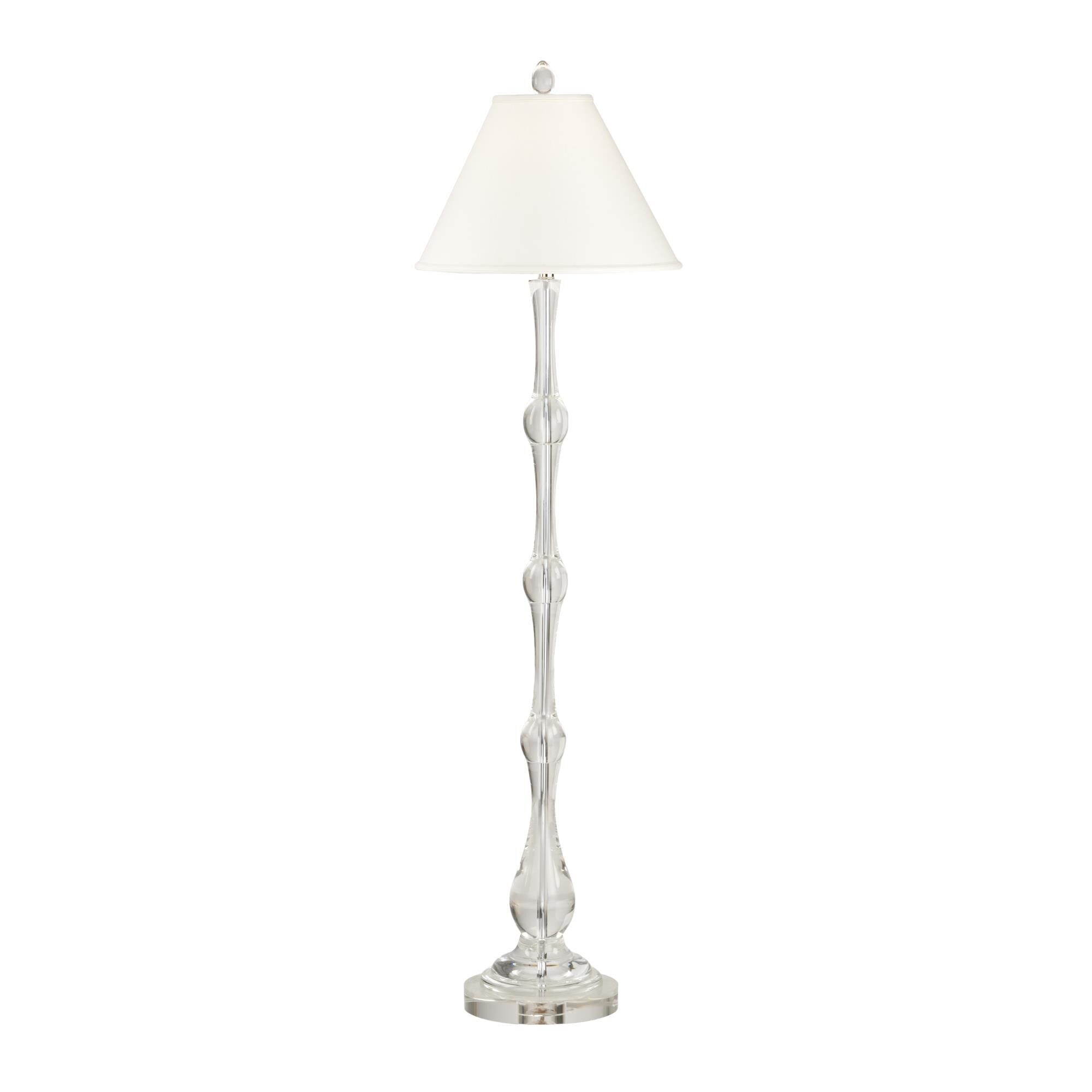 Shown in Solid Crystal finish and Solid crystal and Linen shade