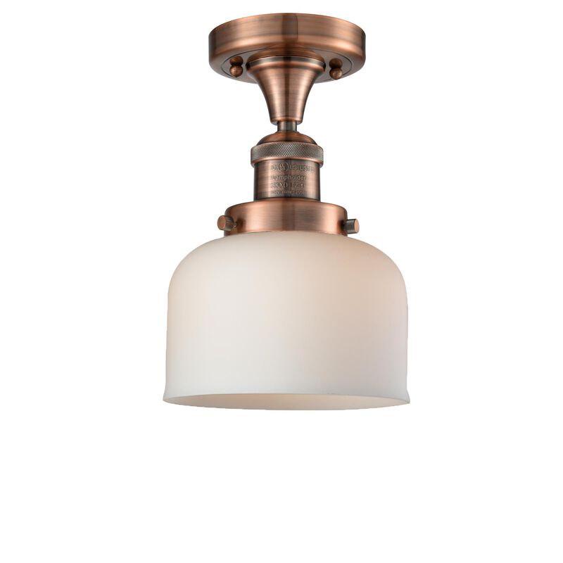 Bruno Marashlian Large Bell 8 Inch 1 Light LED Semi Flush Mount by Innovations Lighting