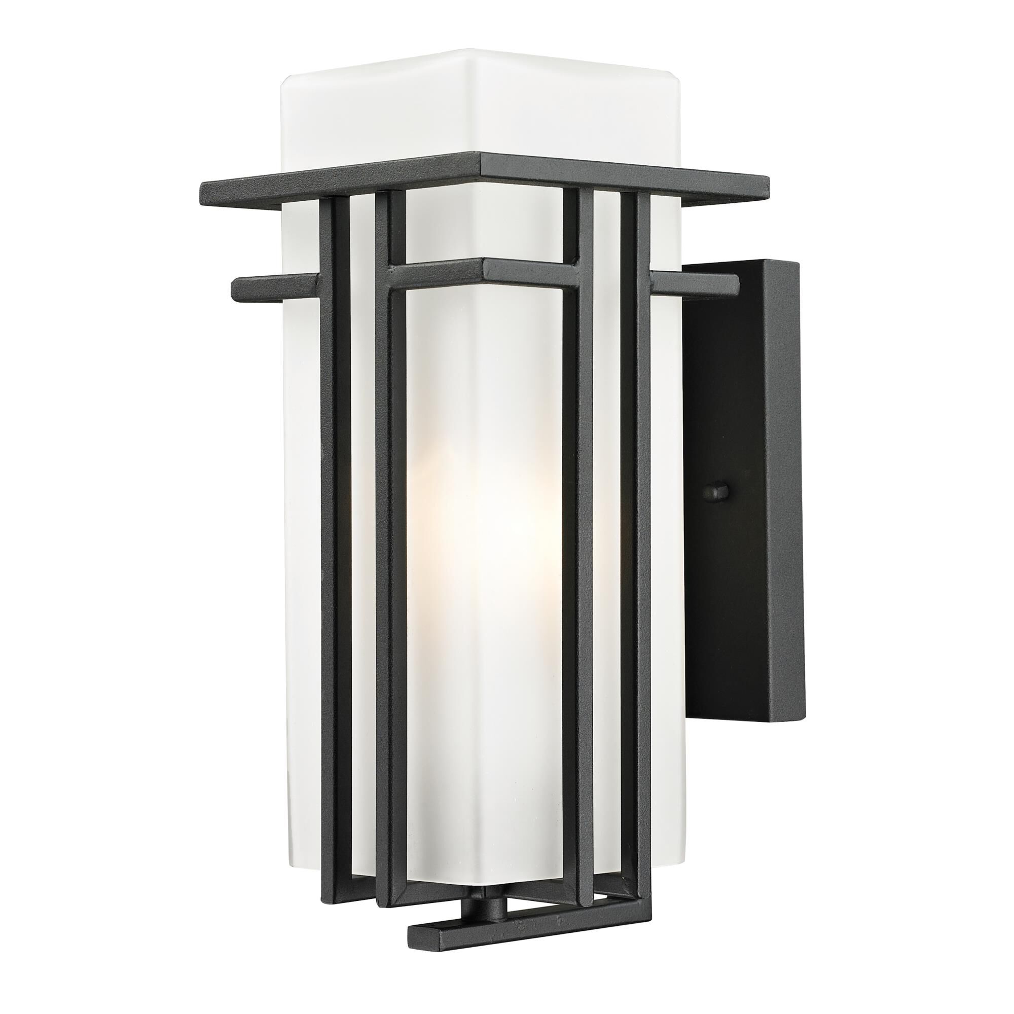 Shown in Black finish and Glass shade