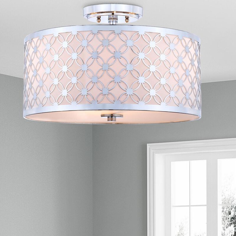 Hutch 16 Inch 3 Light Semi Flush Mount by Safavieh