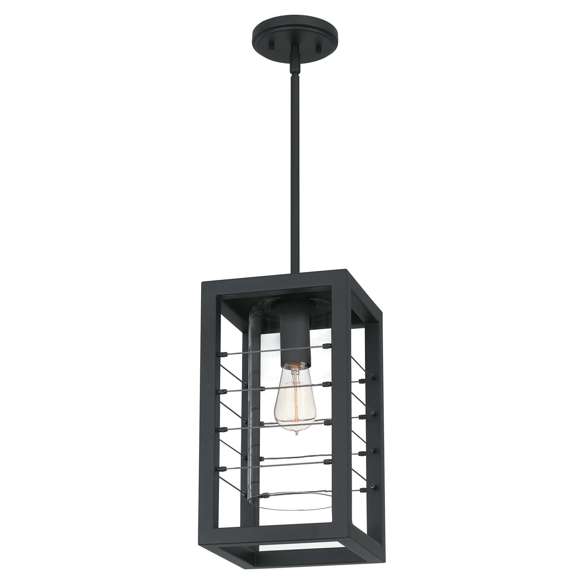 Shown in Earth Black finish and Clear Glass shade