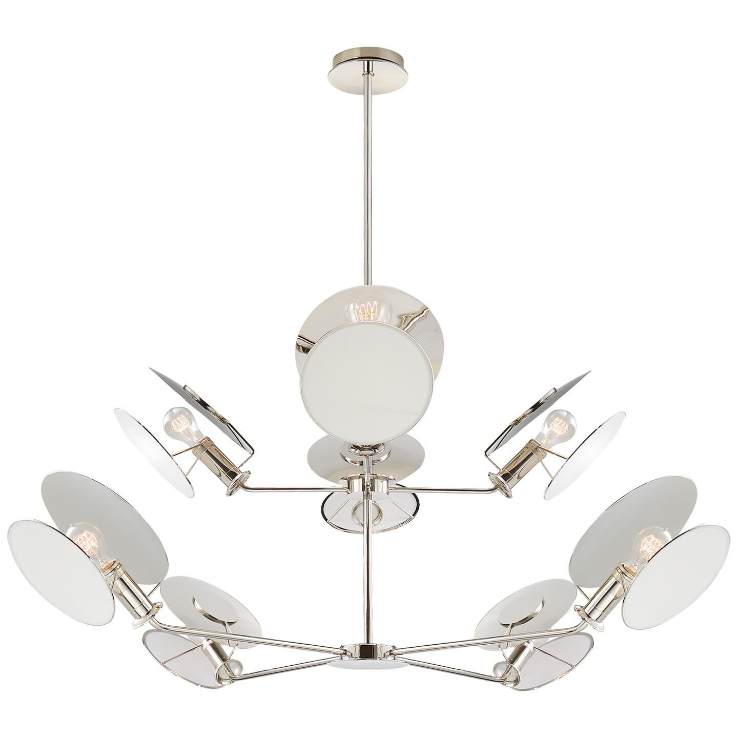 Shown in Polished Nickel finish and Linen shade