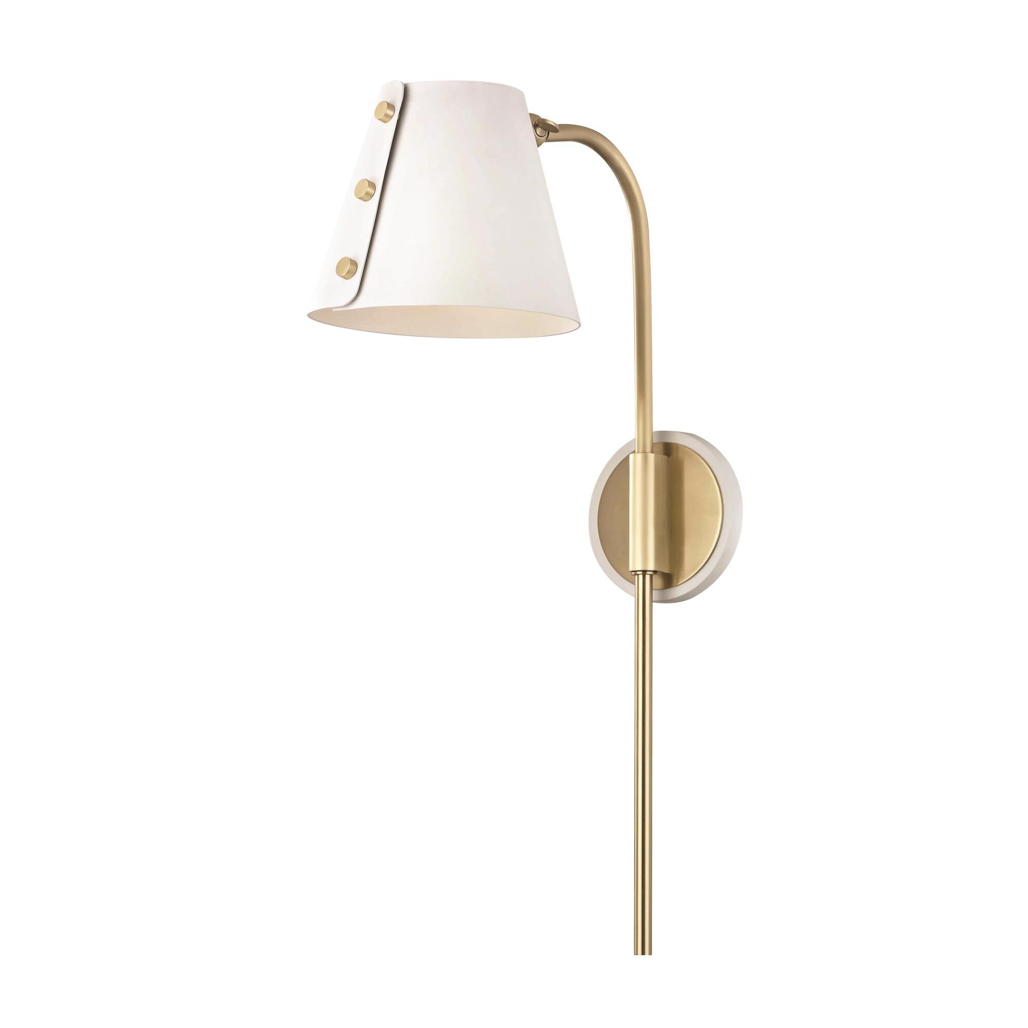 Shown in Aged Brass finish and White accent