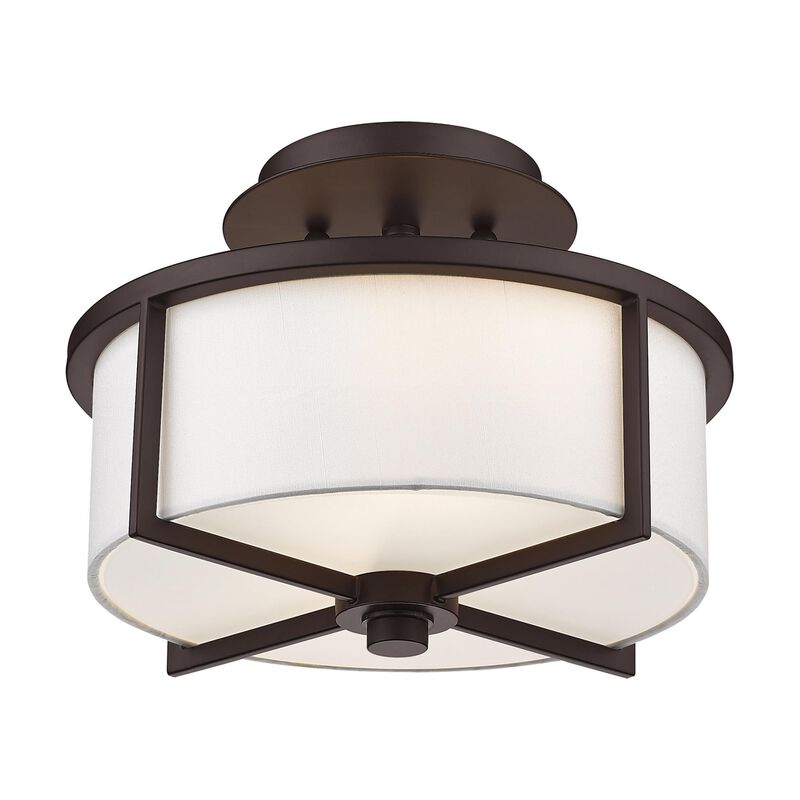 Wesley 11 Inch 2 Light Semi Flush Mount by Livex Lighting