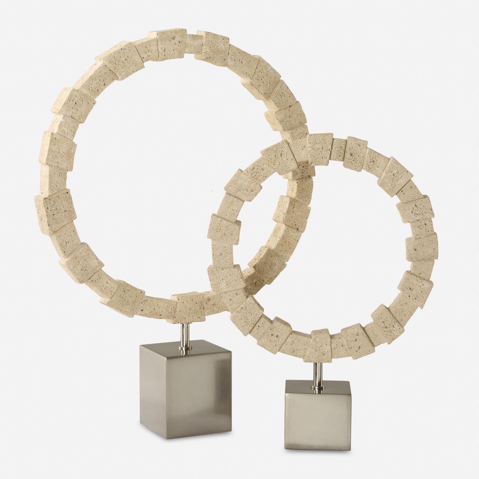 Shown in Elevate Your Space With Our Captivating Ring Sculptures, Meticulously Crafted From Multiple Sizes Of finish