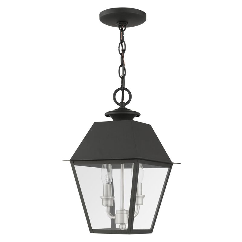 Mansfield 15 Inch Tall 2 Light Outdoor Hanging Lantern by Livex Lighting