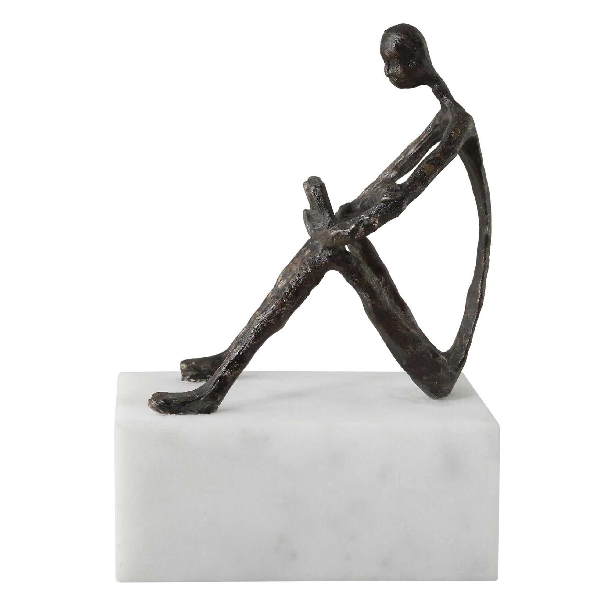 Shown in This Sculpture Captures The Essence Of Tranquility As It Depicts A Figure In A Relaxed Seated Positi finish