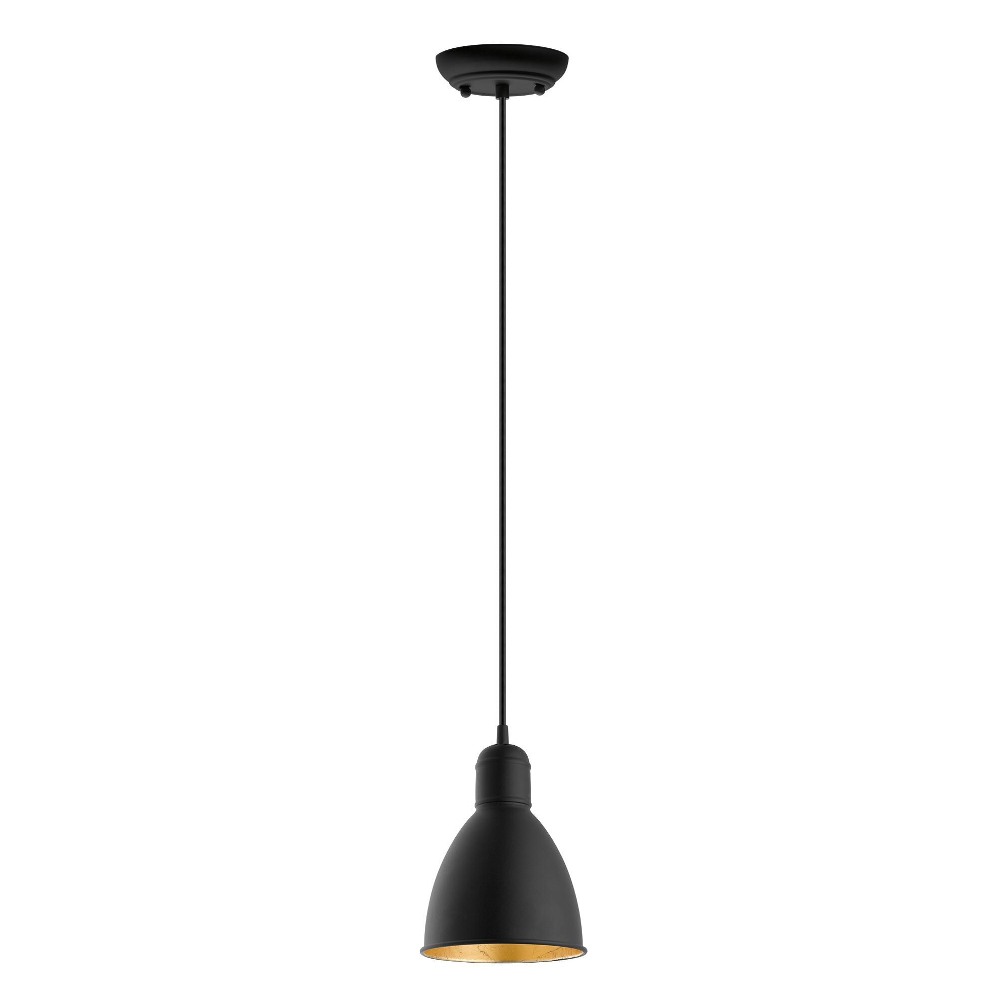 Shown in Black - Gold finish and Metal shade and Cable-Rod Color: Black accent