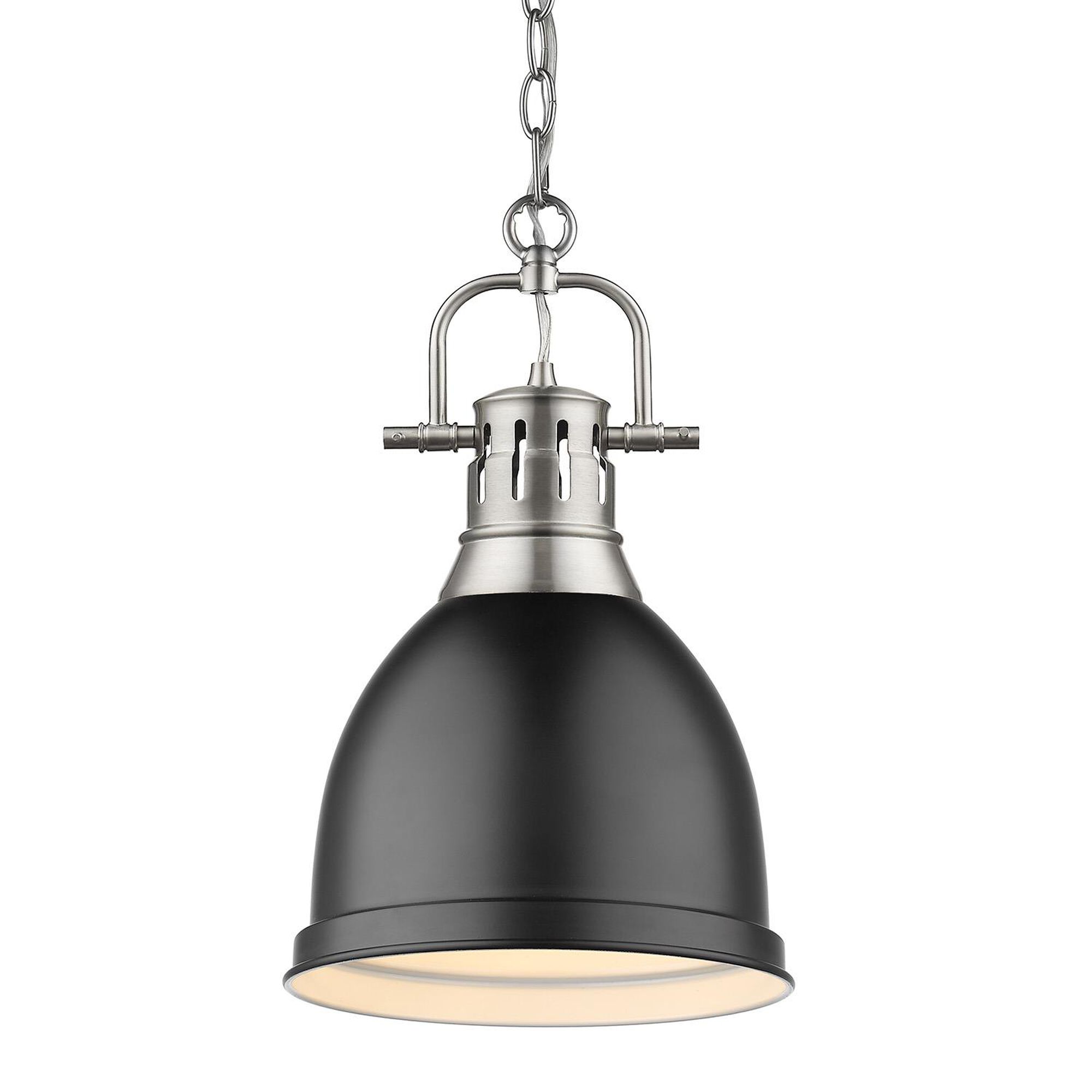 Shown in Pewter finish and Matte Black Shade glass and Matte Black shade