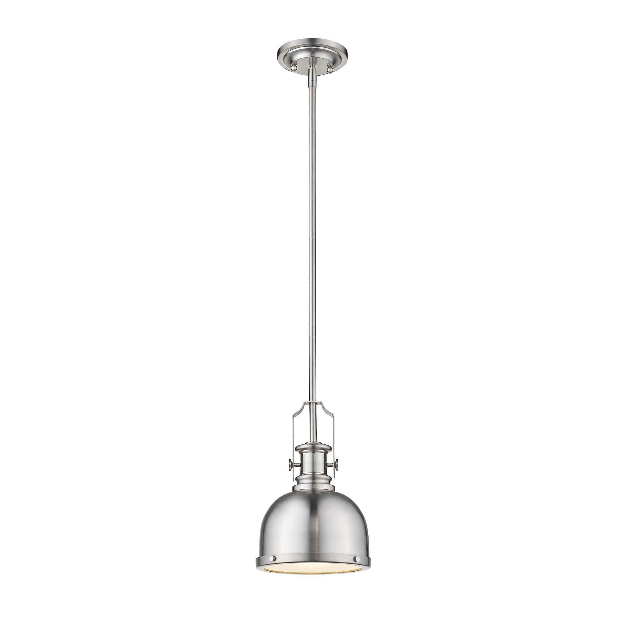 Shown in Brushed Nickel finish and Metal + glass and Metal + Glass shade