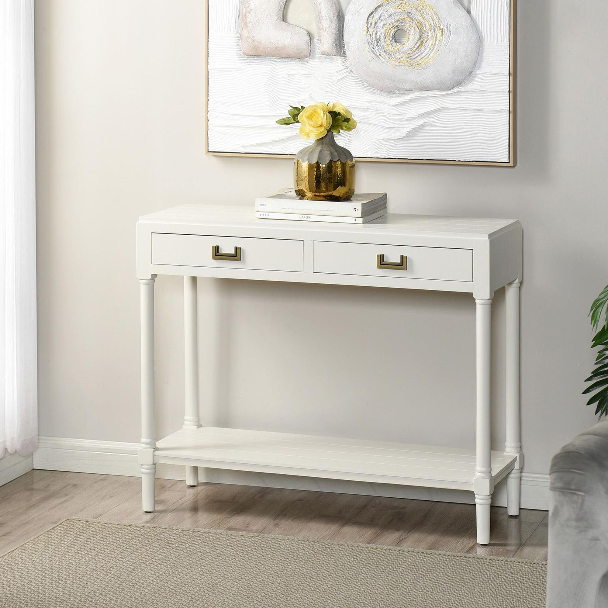 Shown in White and Antique Gold finish