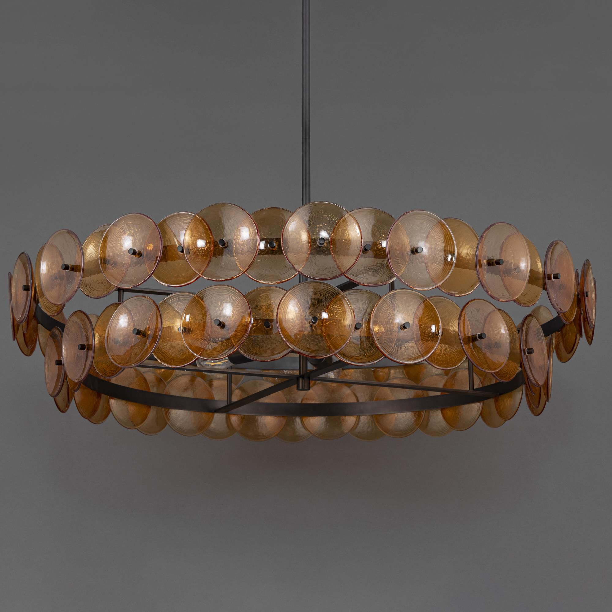 Shown in Gunmetal finish and Amber glass and Recycled Glass shade