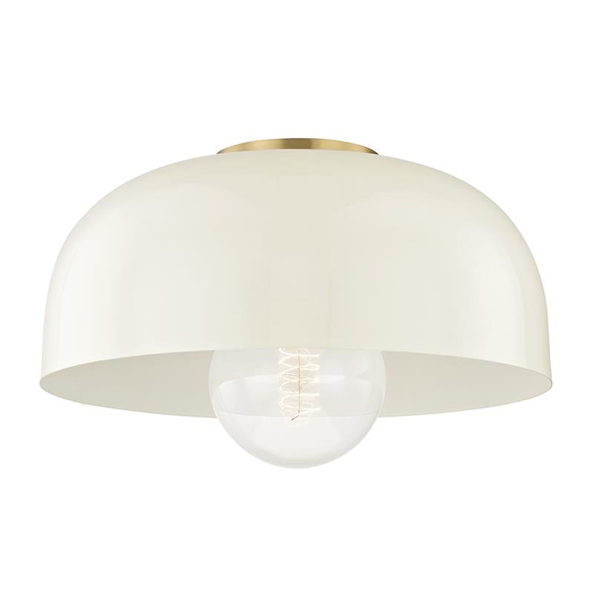 Shown in Aged Brass-Cream finish and Cream Metal shade